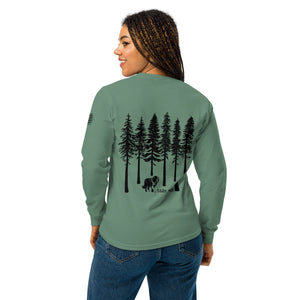 Take a Hike Redwoods with USA Flag Comfort Colors Heavyweight Long Sleeve - Lucy + Norman