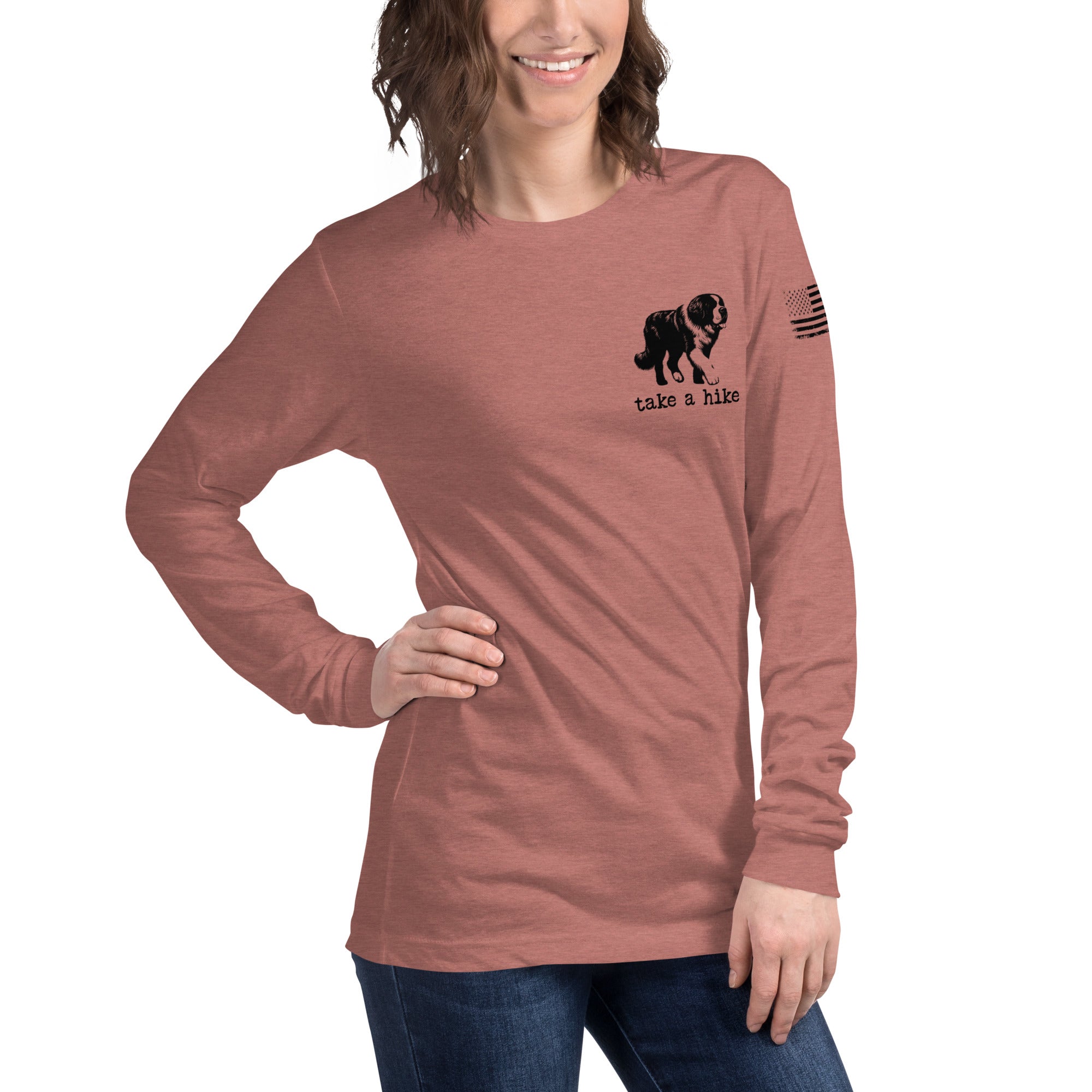 Take a Hike Redwoods with USA Flag Long Sleeve Tee - Lucy + Norman