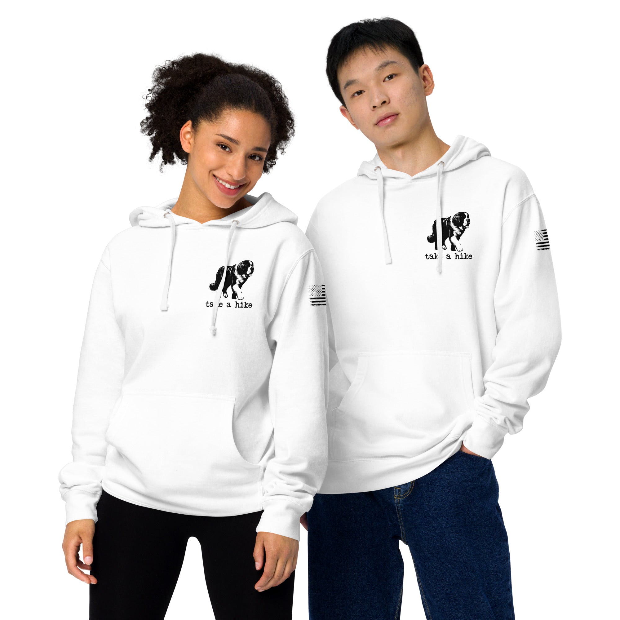 Take a Hike Redwoods with USA Flag Midweight Hoodie - Lucy + Norman