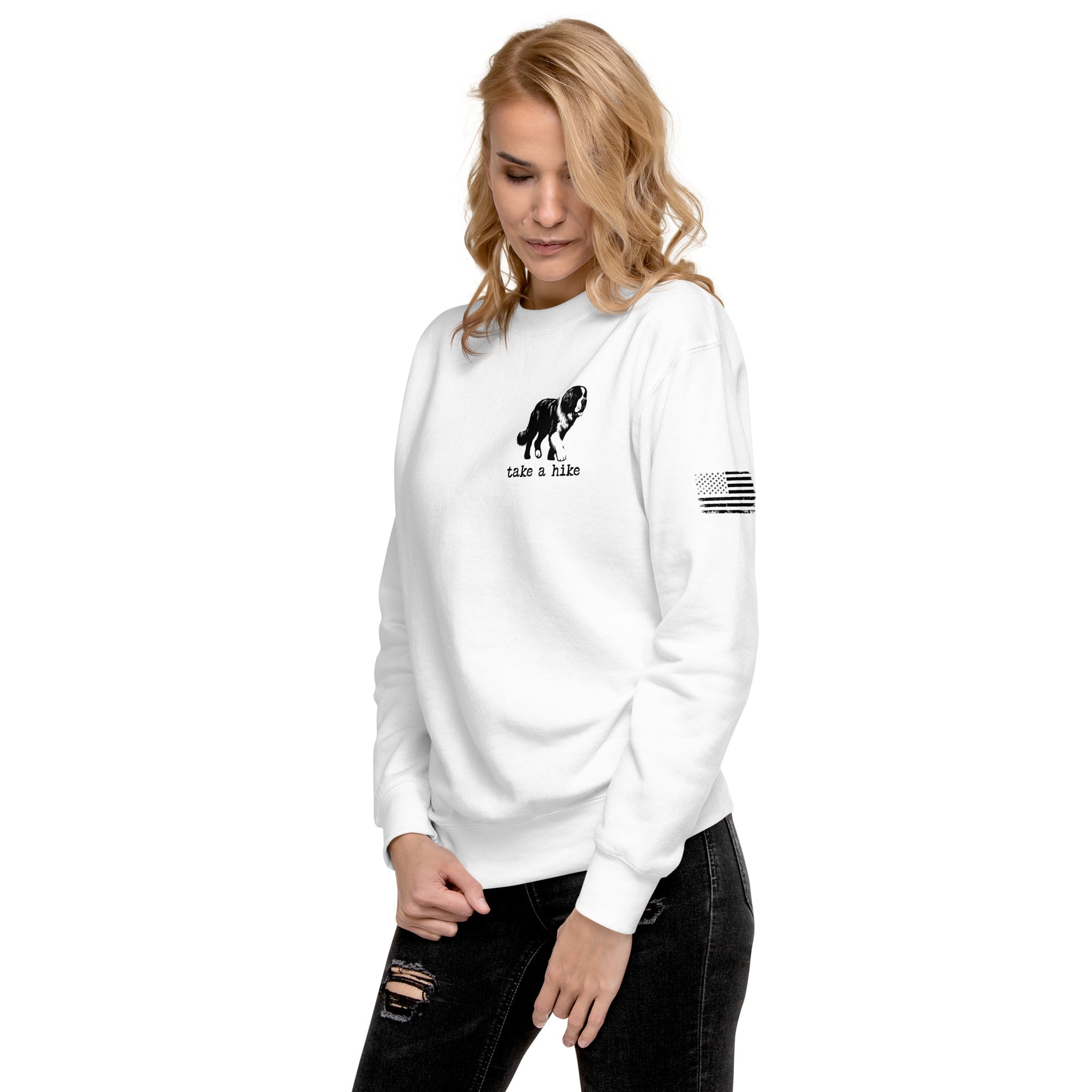 Take a Hike Redwoods with USA Flag Premium Sweatshirt - Lucy + Norman