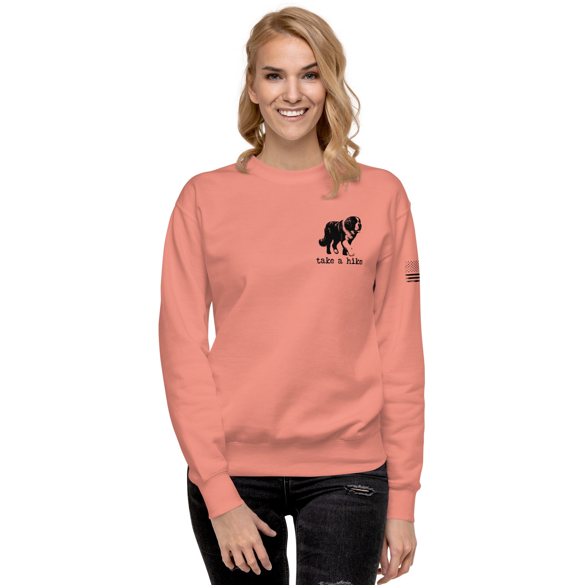 Take a Hike Redwoods with USA Flag Premium Sweatshirt - Lucy + Norman