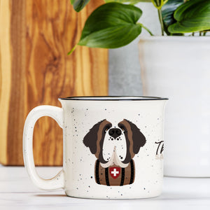 Thankful for Saint Bernards Ceramic Camp Mug Speckled Cream - Lucy + Norman