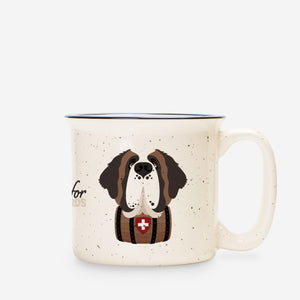 Thankful for Saint Bernards Ceramic Camp Mug Speckled Cream - Lucy + Norman