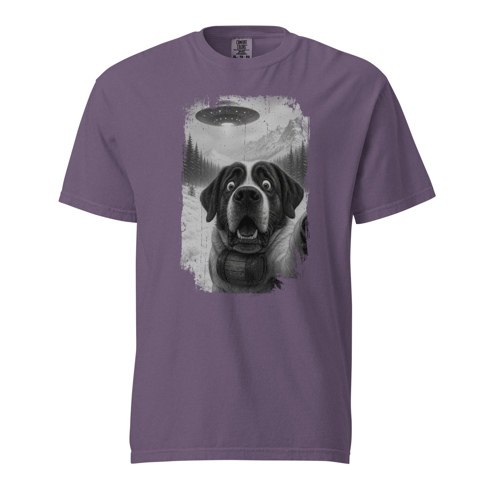 UFO Mountain Saint Bernard Selfie T-Shirt - Lucy + Norman