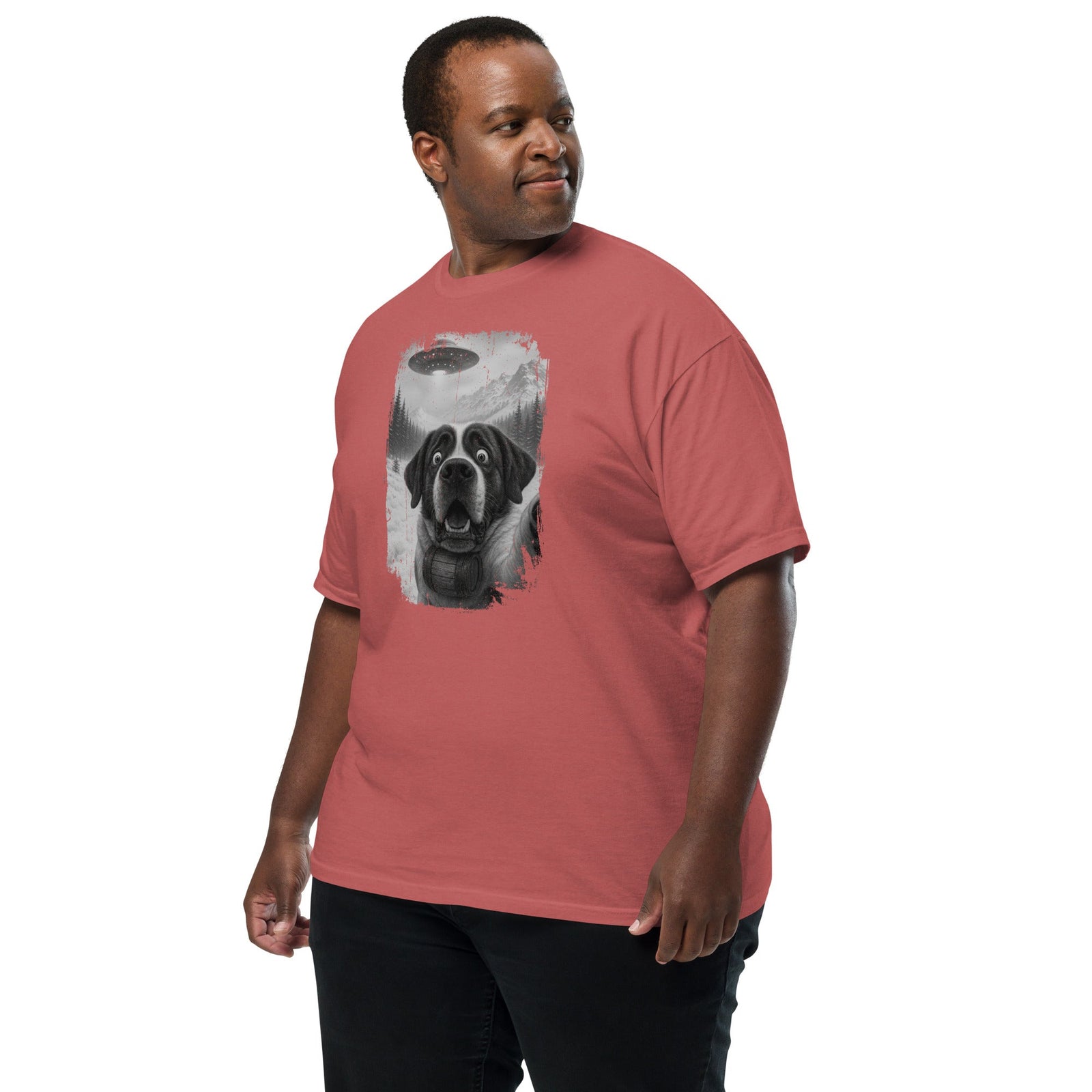 UFO Mountain Saint Bernard Selfie T-Shirt - Lucy + Norman