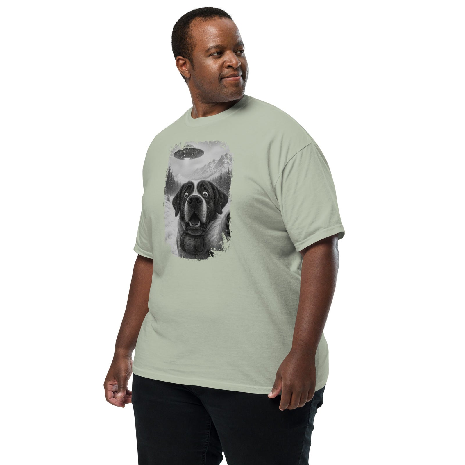 UFO Mountain Saint Bernard Selfie T-Shirt - Lucy + Norman
