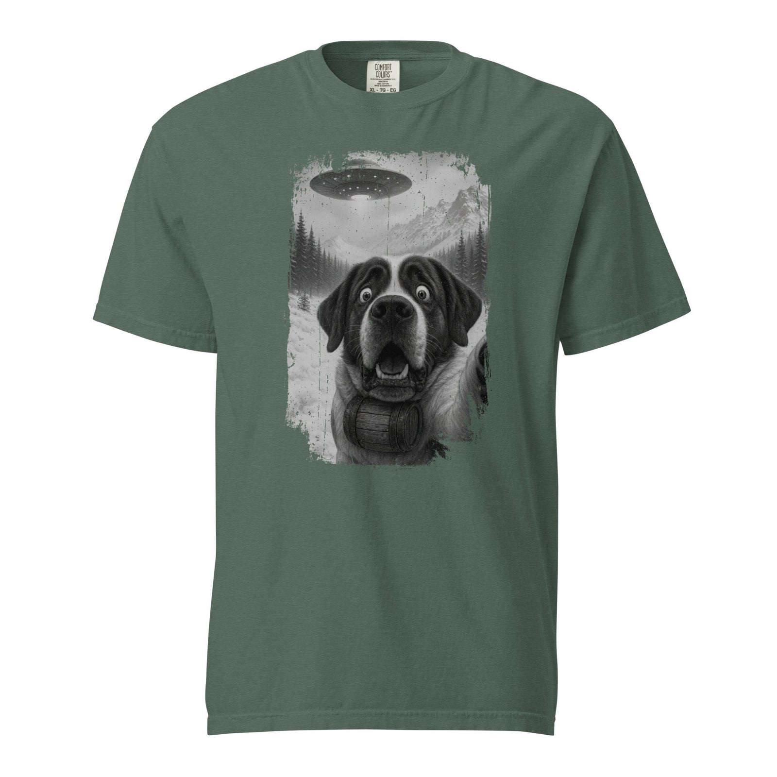 UFO Mountain Saint Bernard Selfie T-Shirt - Lucy + Norman