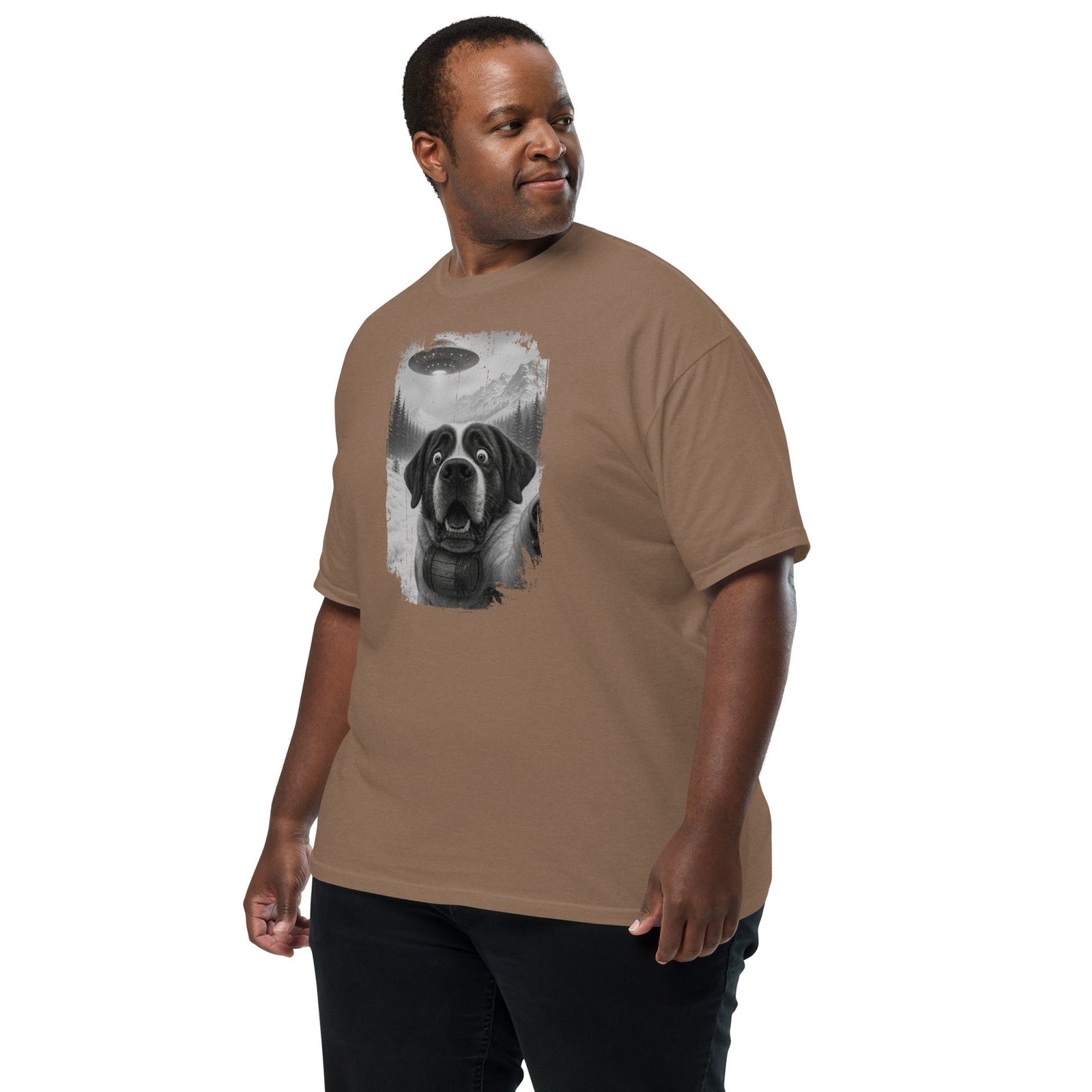 UFO Mountain Saint Bernard Selfie T-Shirt - Lucy + Norman