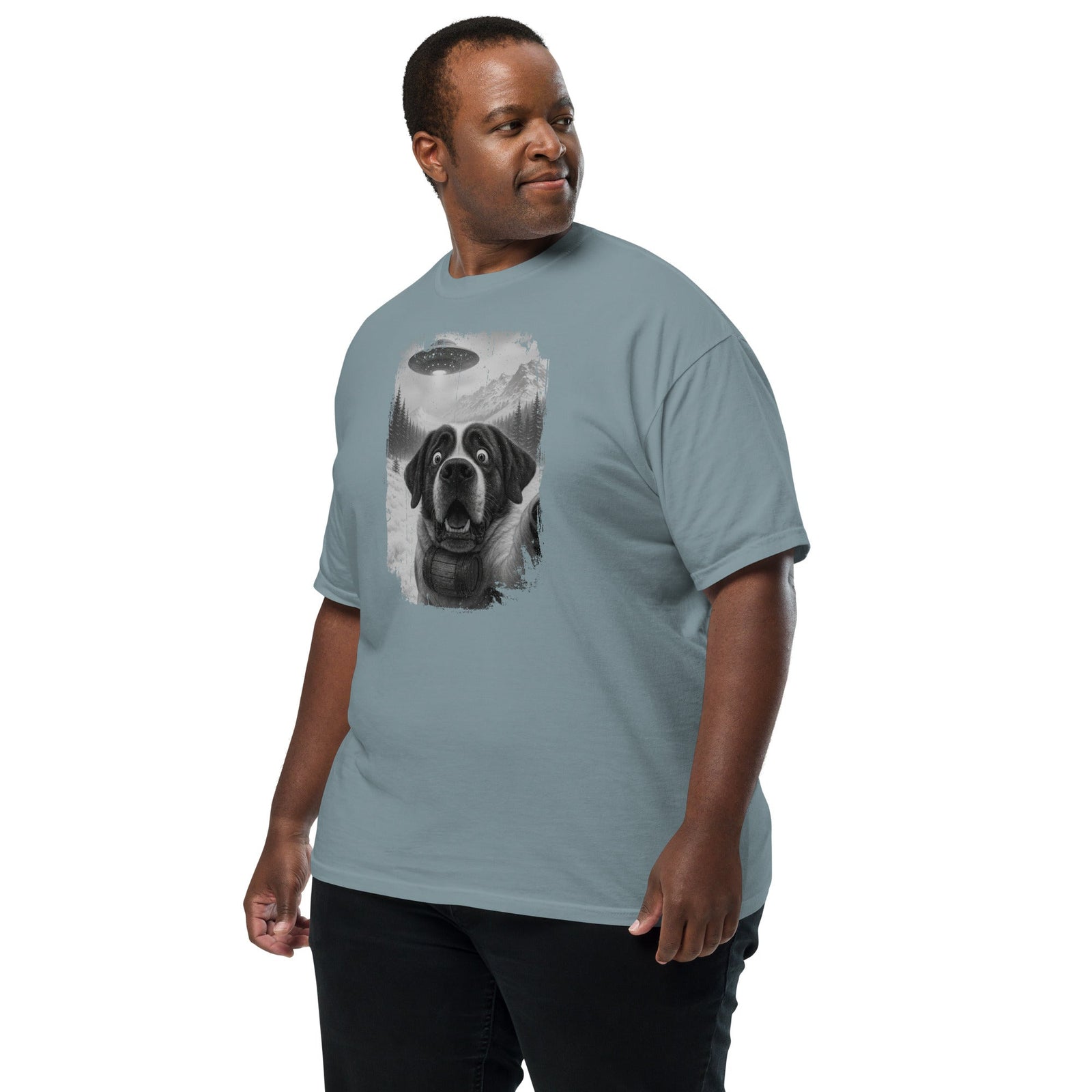 UFO Mountain Saint Bernard Selfie T-Shirt - Lucy + Norman