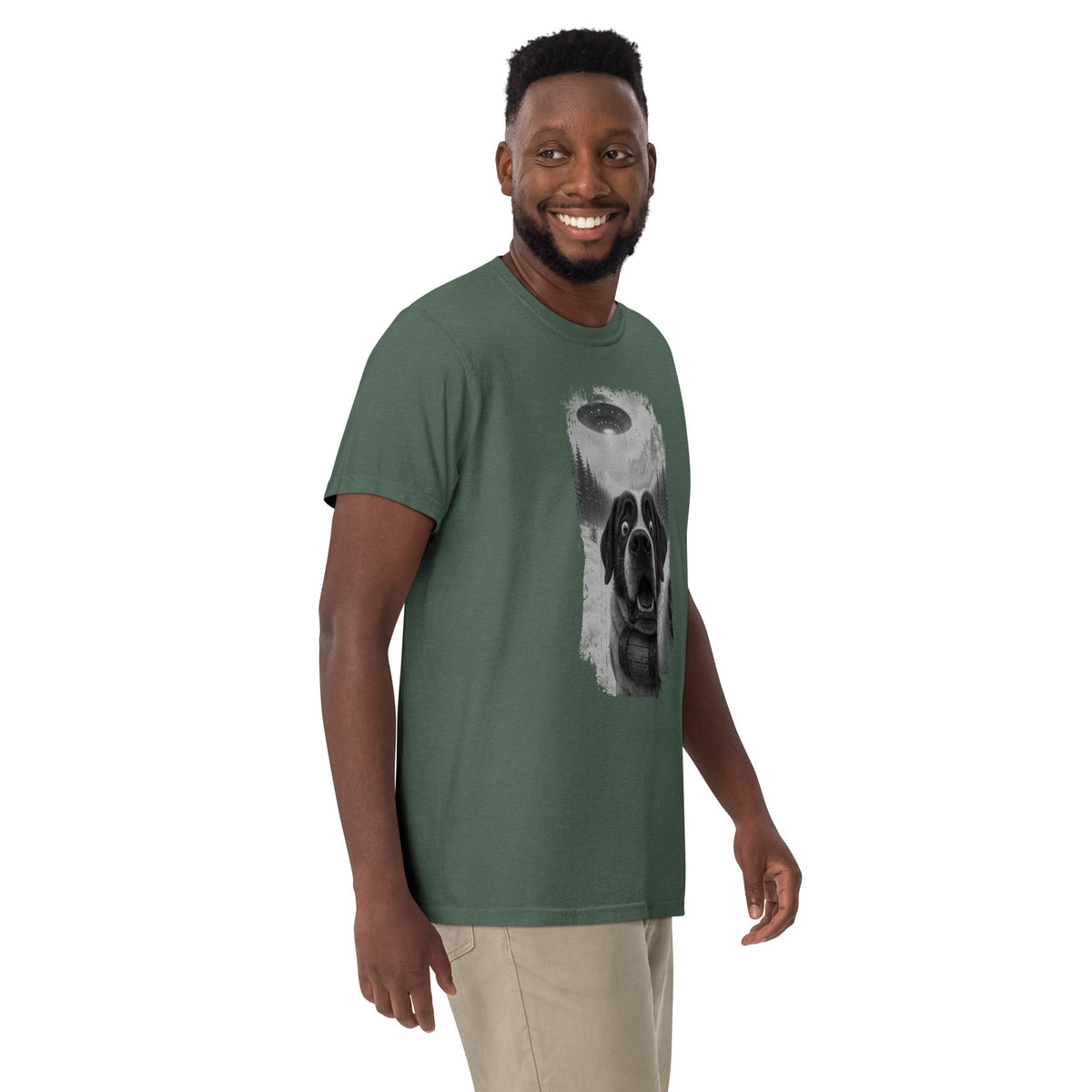 UFO Mountain Saint Bernard Selfie T-Shirt - Lucy + Norman