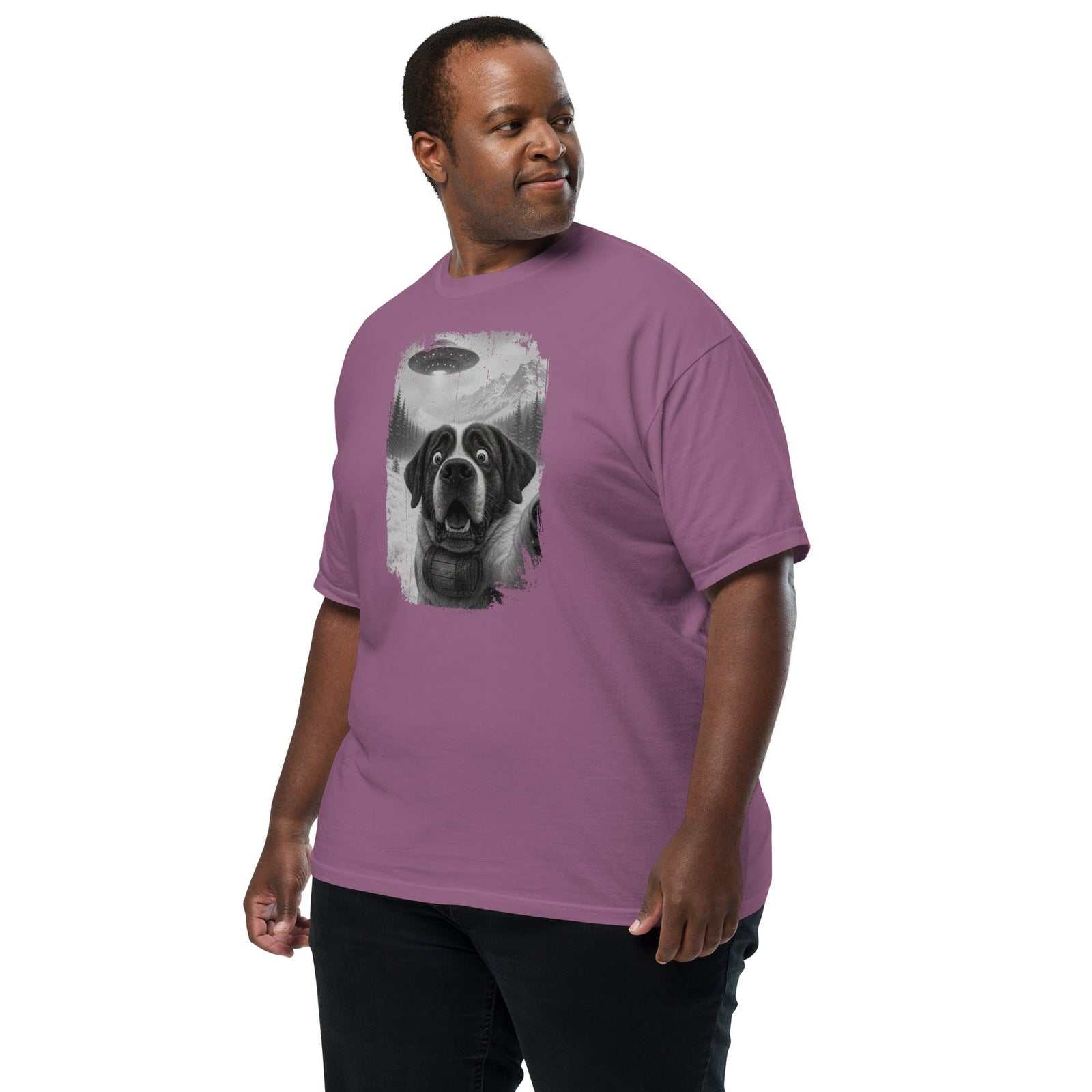 UFO Mountain Saint Bernard Selfie T-Shirt - Lucy + Norman