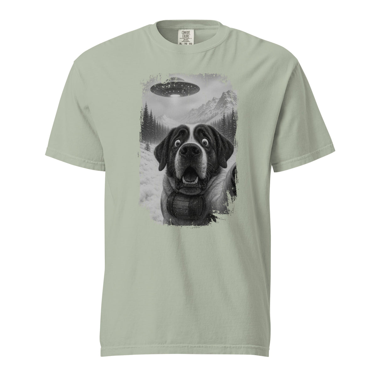 UFO Mountain Saint Bernard Selfie T-Shirt - Lucy + Norman