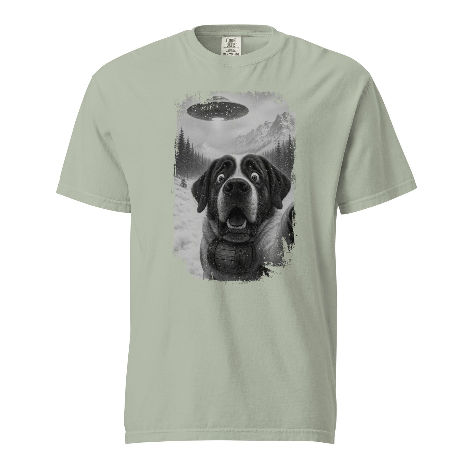 UFO Mountain Saint Bernard Selfie T-Shirt - Lucy + Norman