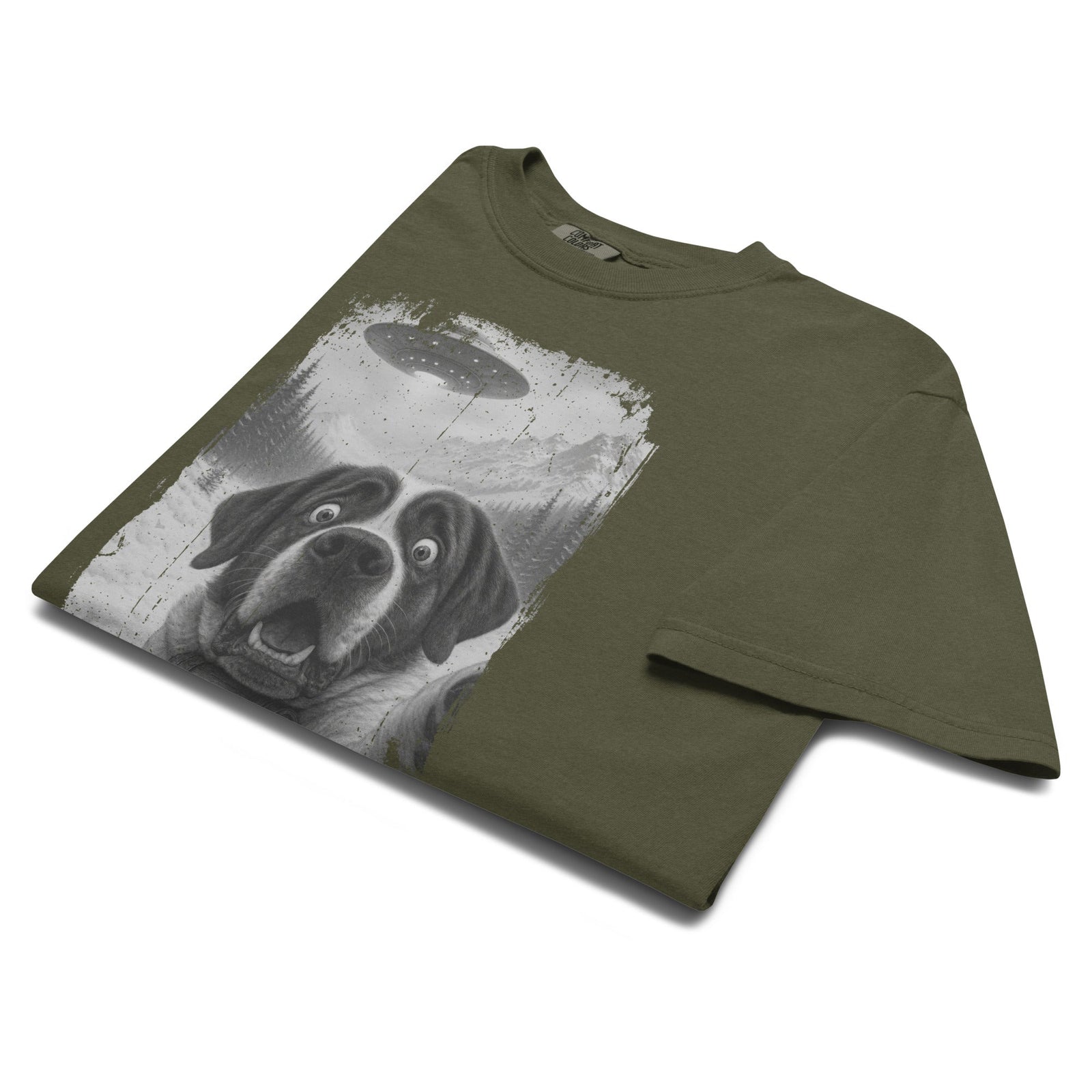 UFO Mountain Saint Bernard Selfie T-Shirt - Lucy + Norman