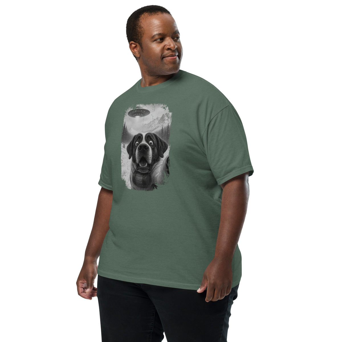 UFO Mountain Saint Bernard Selfie T-Shirt - Lucy + Norman
