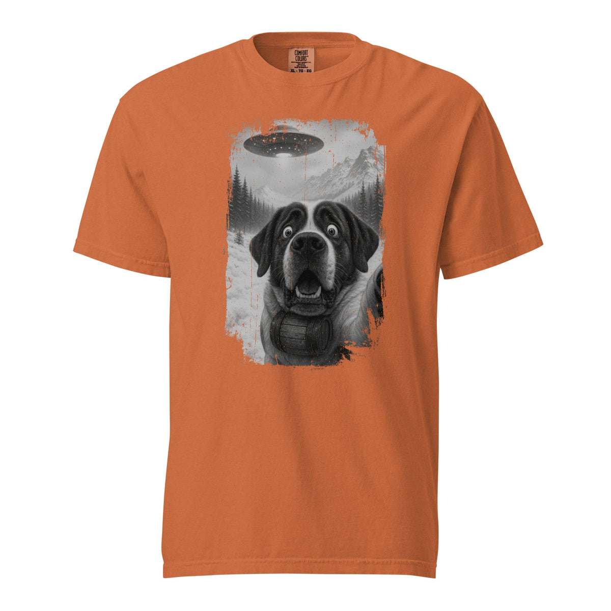 UFO Mountain Saint Bernard Selfie T-Shirt - Lucy + Norman