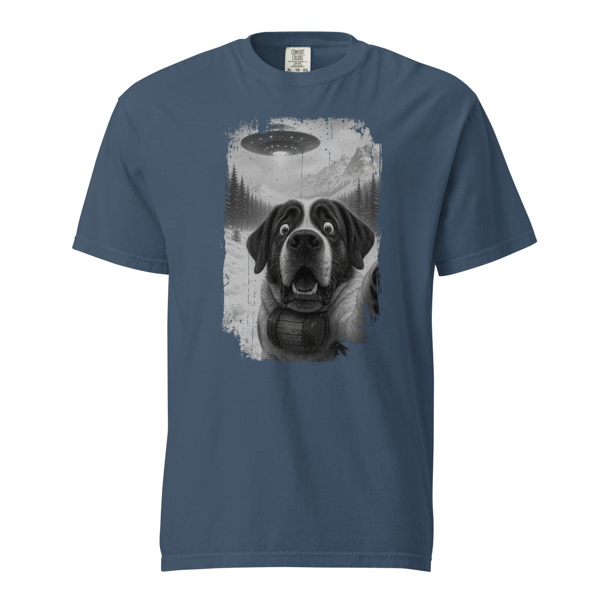 UFO Mountain Saint Bernard Selfie T-Shirt - Lucy + Norman