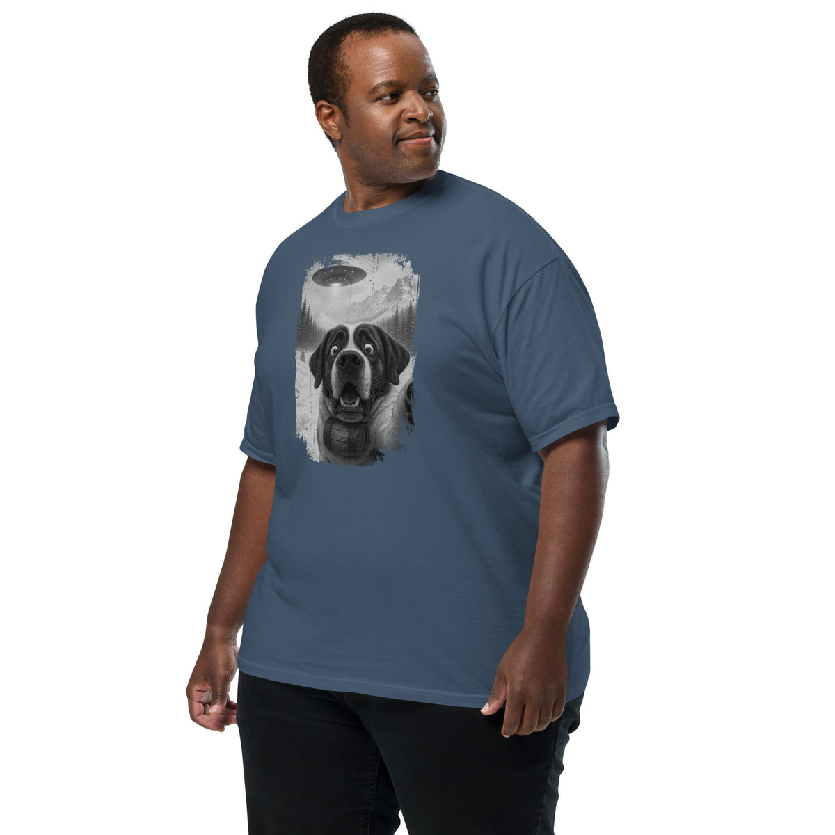 UFO Mountain Saint Bernard Selfie T-Shirt - Lucy + Norman