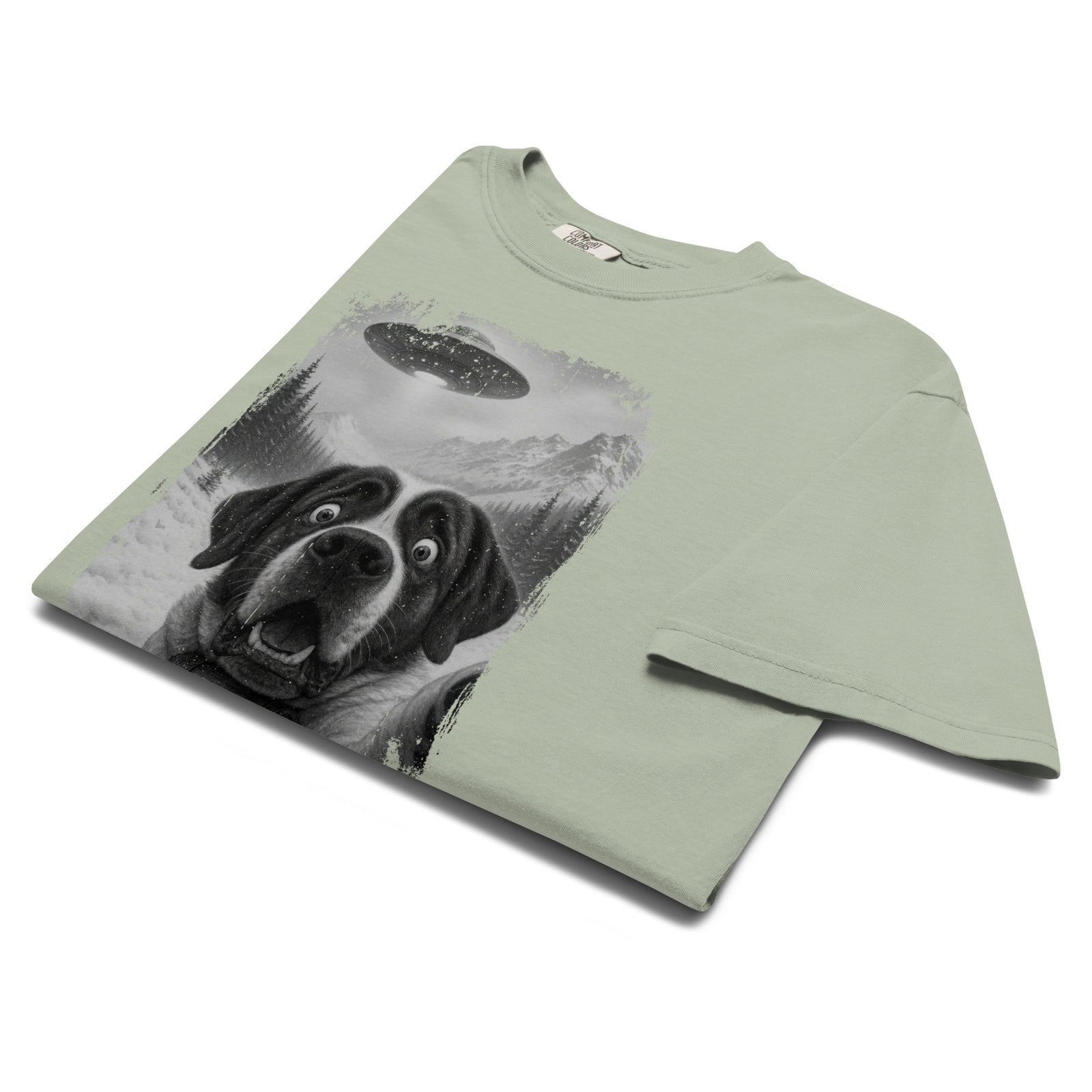 UFO Mountain Saint Bernard Selfie T-Shirt - Lucy + Norman