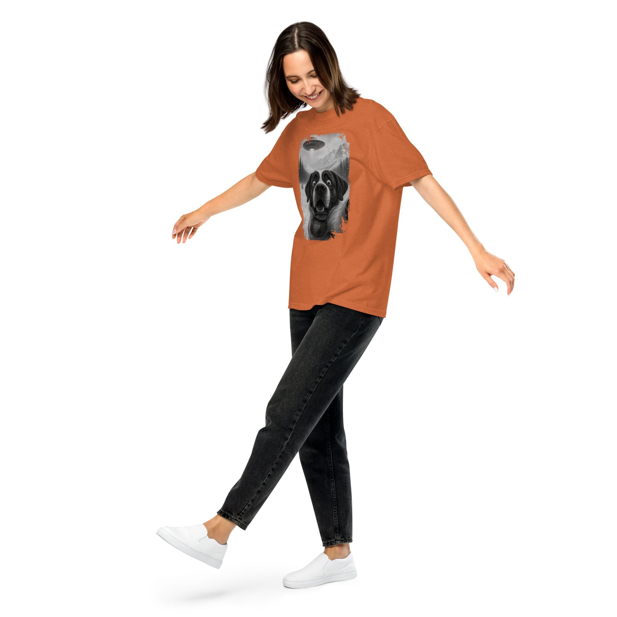 UFO Mountain Saint Bernard Selfie T-Shirt - Lucy + Norman