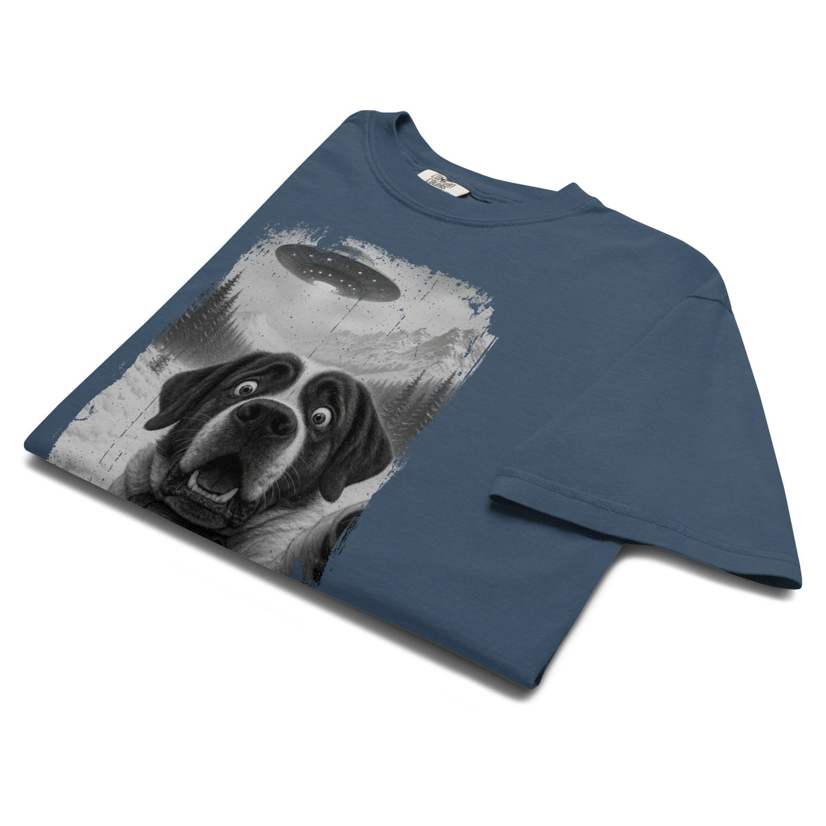 UFO Mountain Saint Bernard Selfie T-Shirt - Lucy + Norman