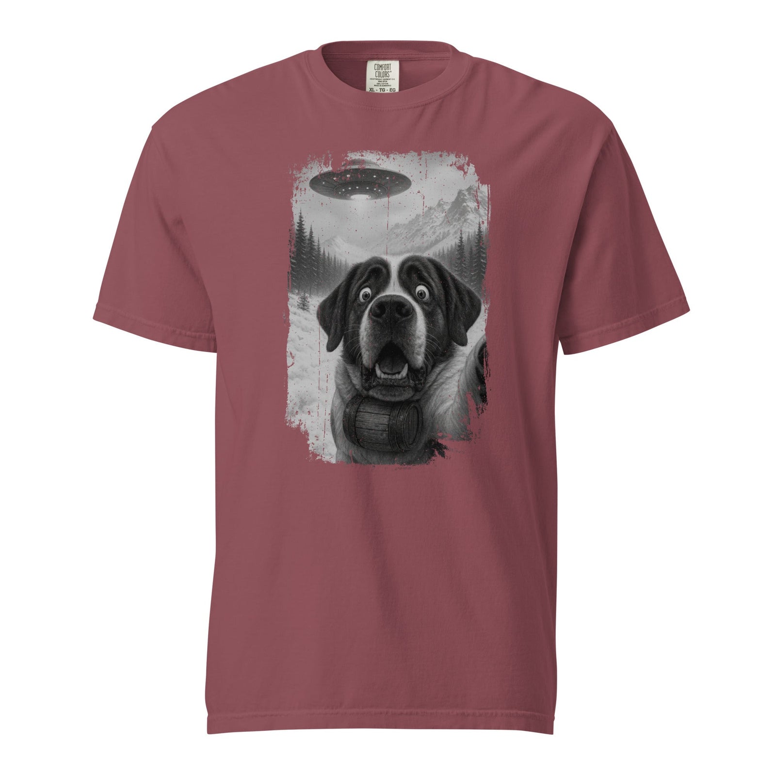 UFO Mountain Saint Bernard Selfie T-Shirt - Lucy + Norman