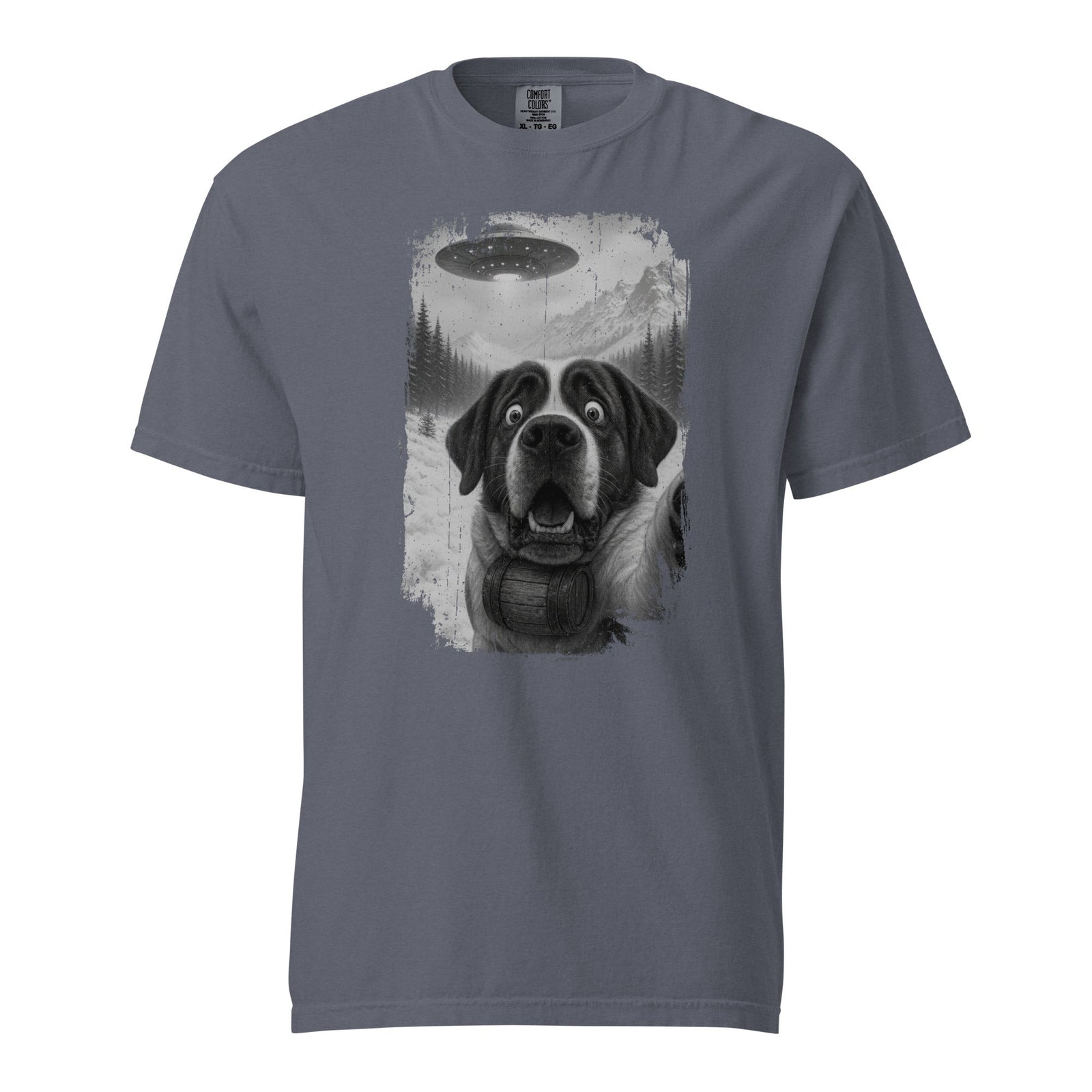 UFO Mountain Saint Bernard Selfie T-Shirt - Lucy + Norman