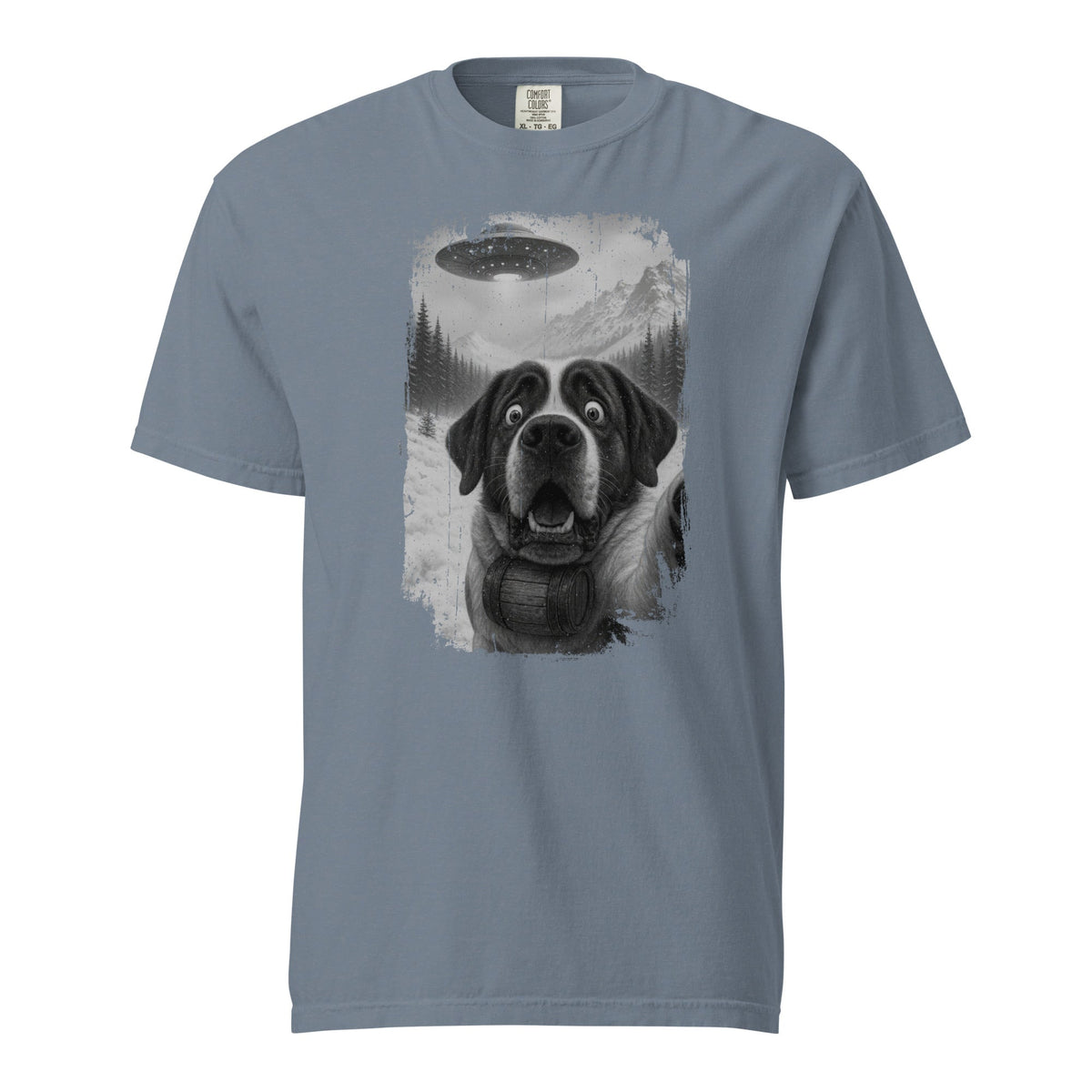 UFO Mountain Saint Bernard Selfie T-Shirt - Lucy + Norman
