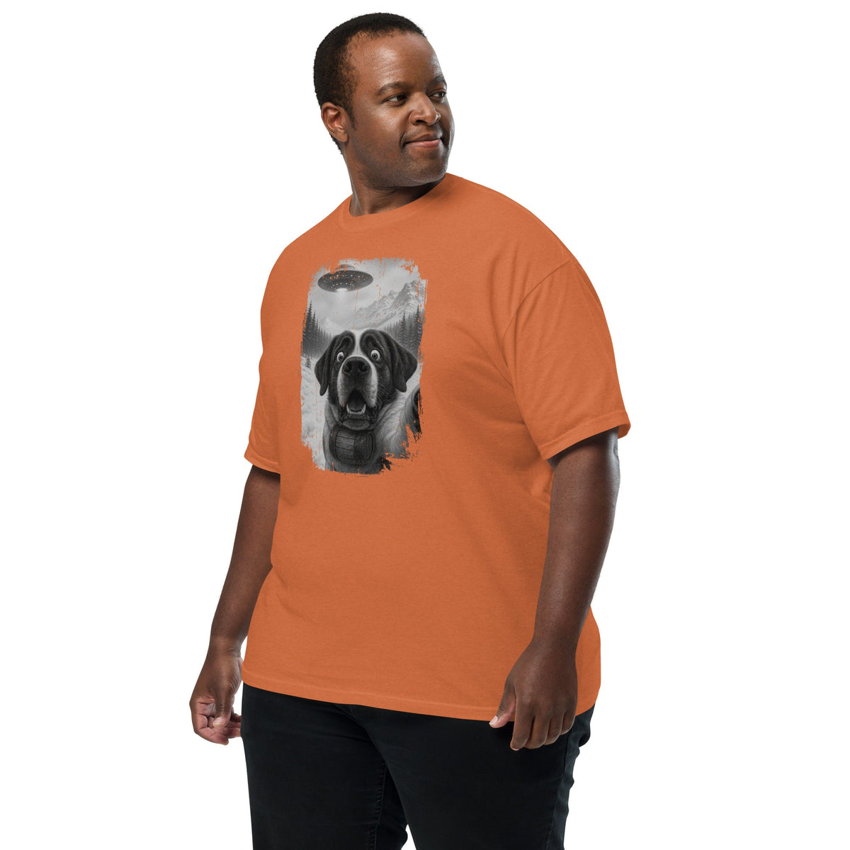 UFO Mountain Saint Bernard Selfie T-Shirt - Lucy + Norman