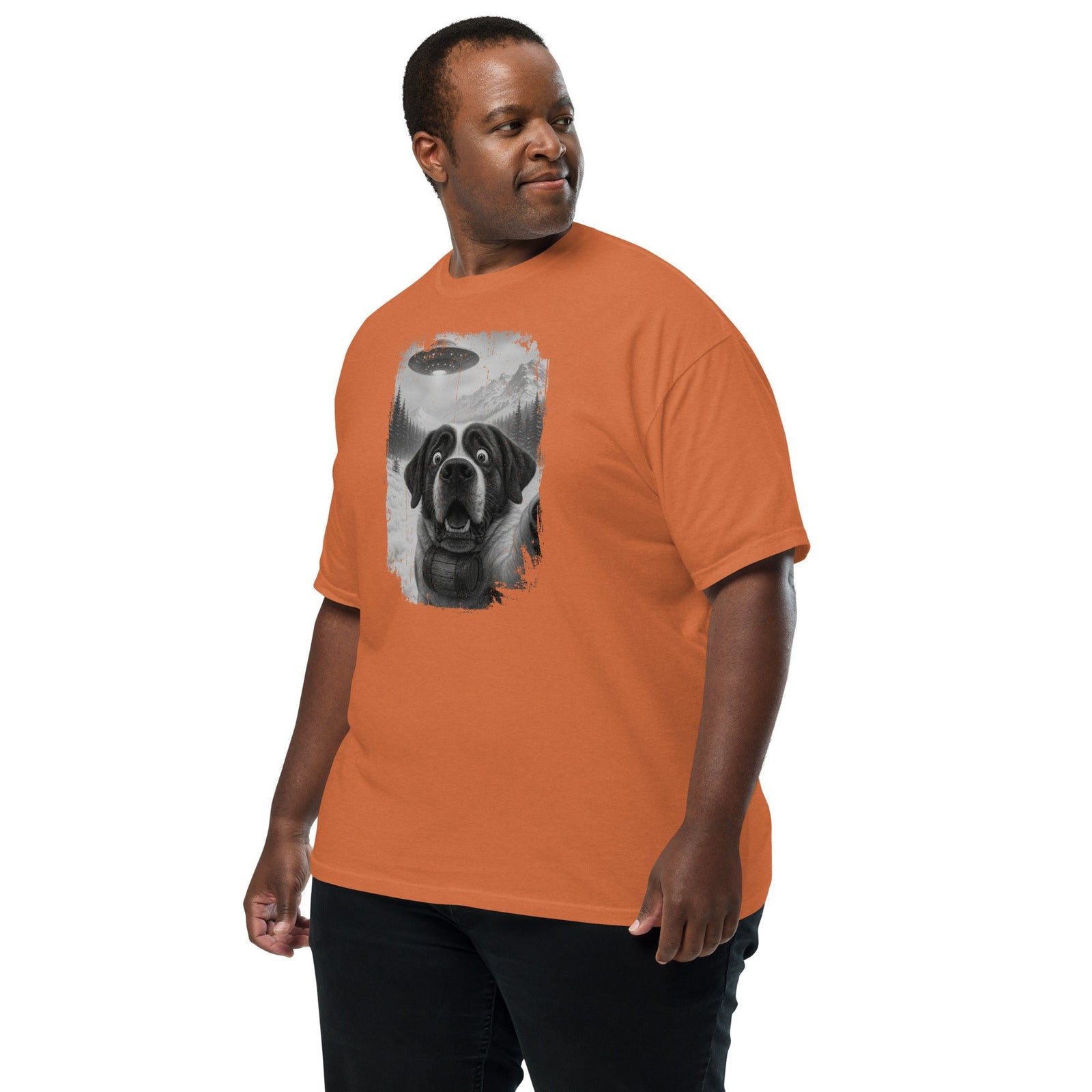 UFO Mountain Saint Bernard Selfie T-Shirt - Lucy + Norman