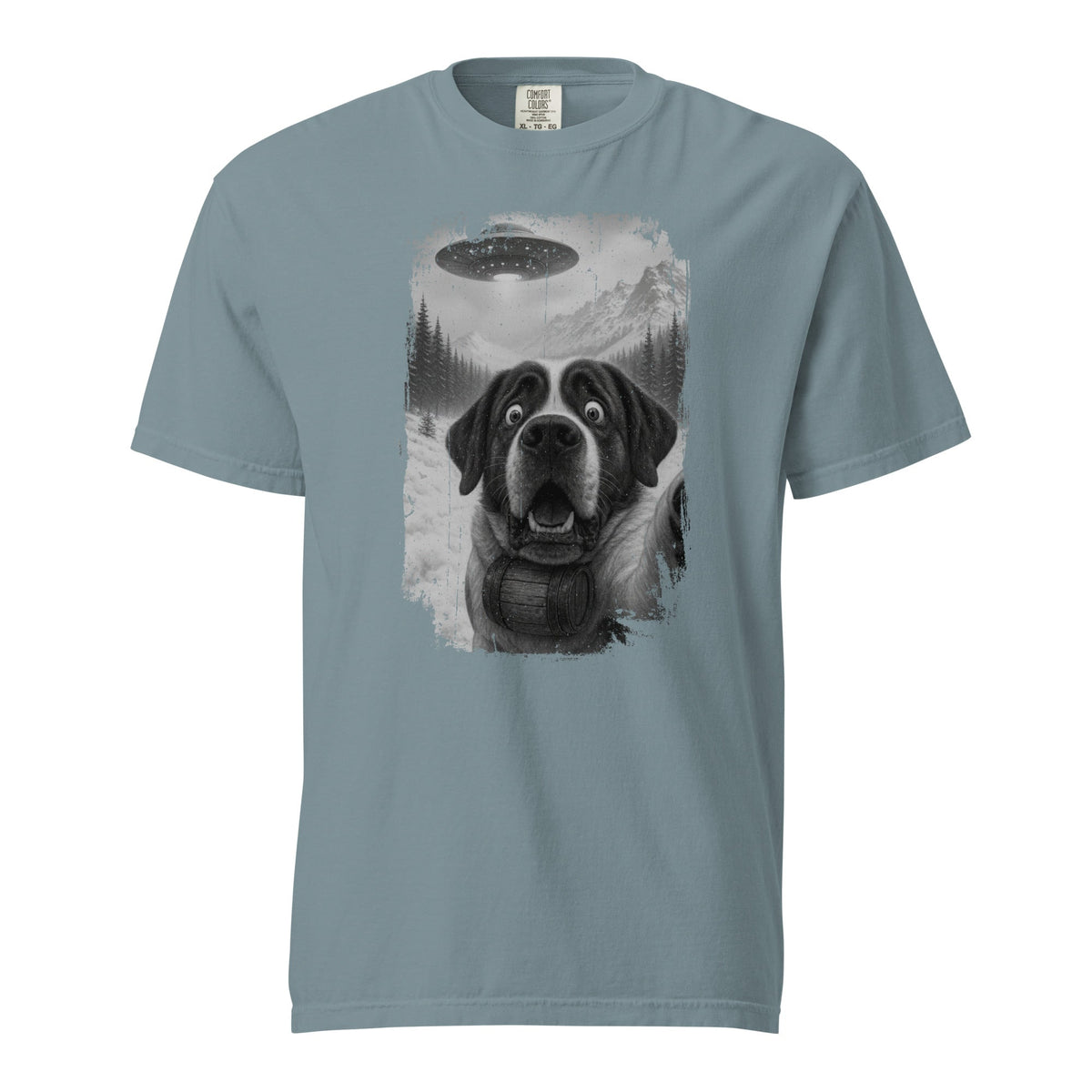 UFO Mountain Saint Bernard Selfie T-Shirt - Lucy + Norman