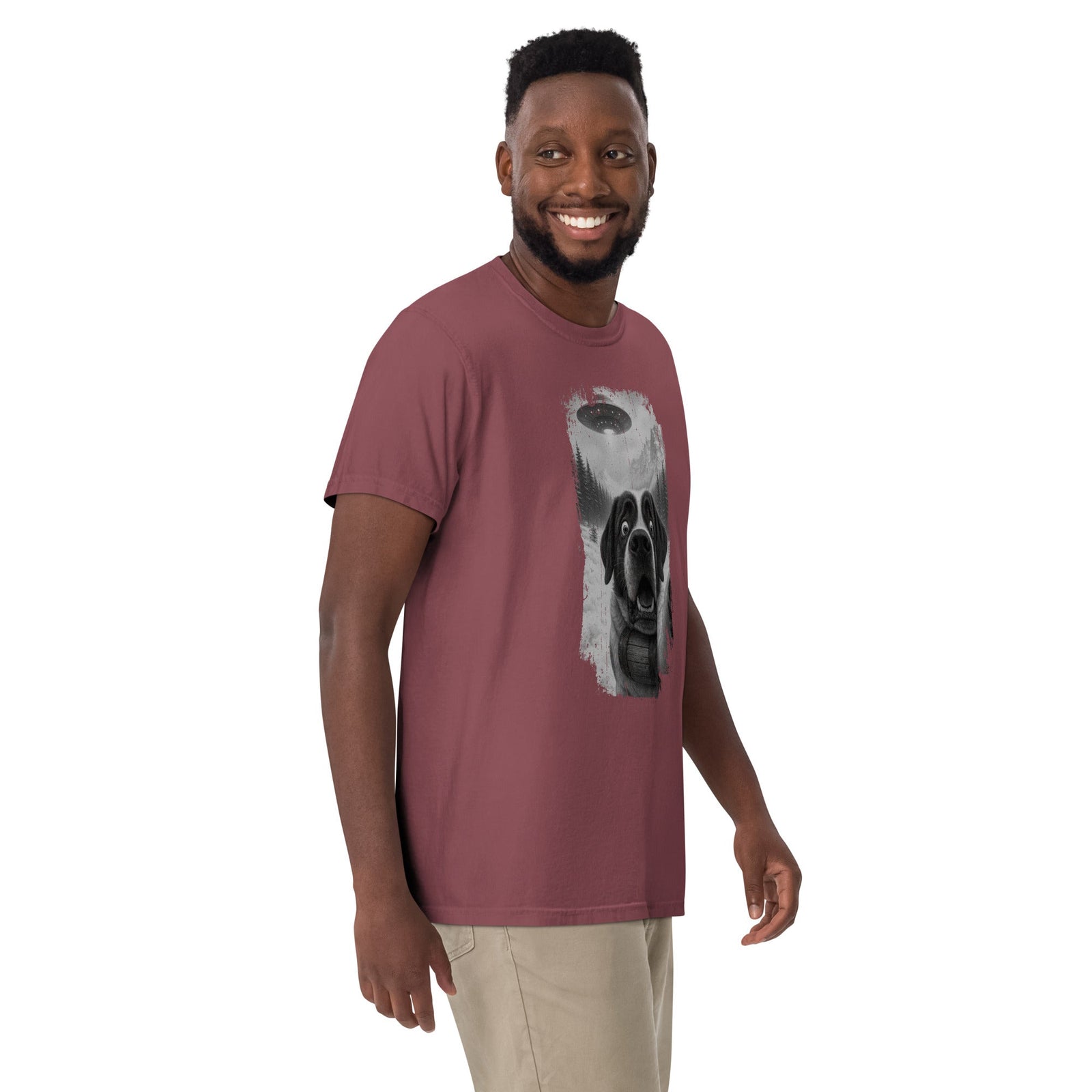 UFO Mountain Saint Bernard Selfie T-Shirt - Lucy + Norman