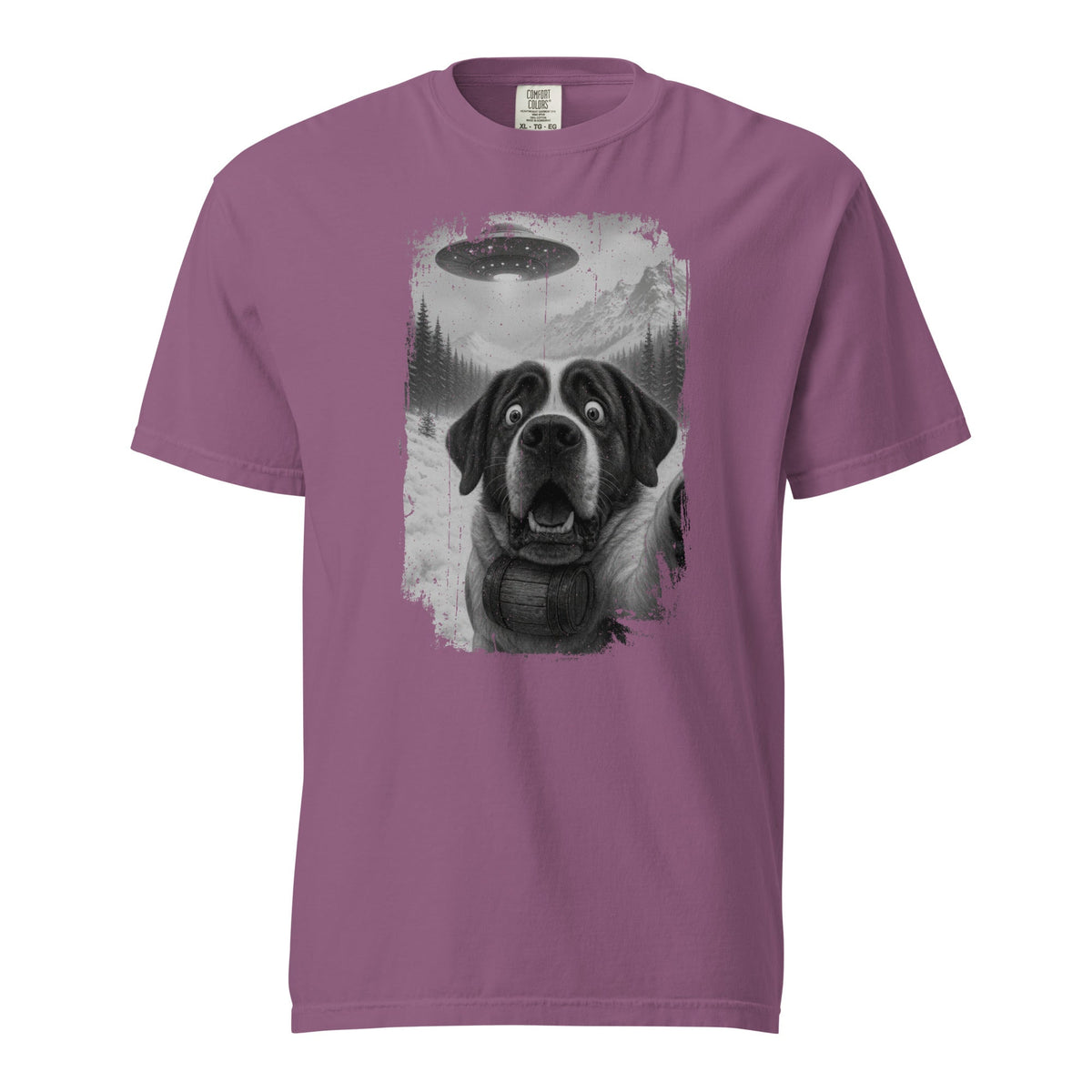 UFO Mountain Saint Bernard Selfie T-Shirt - Lucy + Norman