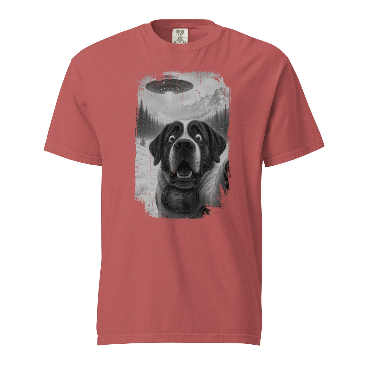 UFO Mountain Saint Bernard Selfie T-Shirt - Lucy + Norman