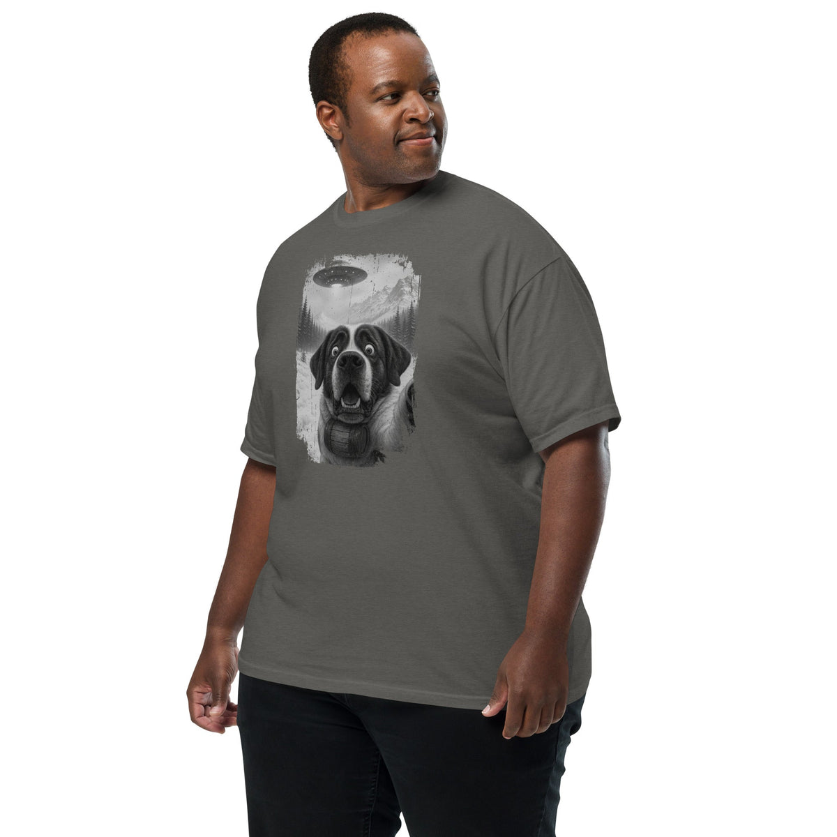 UFO Mountain Saint Bernard Selfie T-Shirt - Lucy + Norman