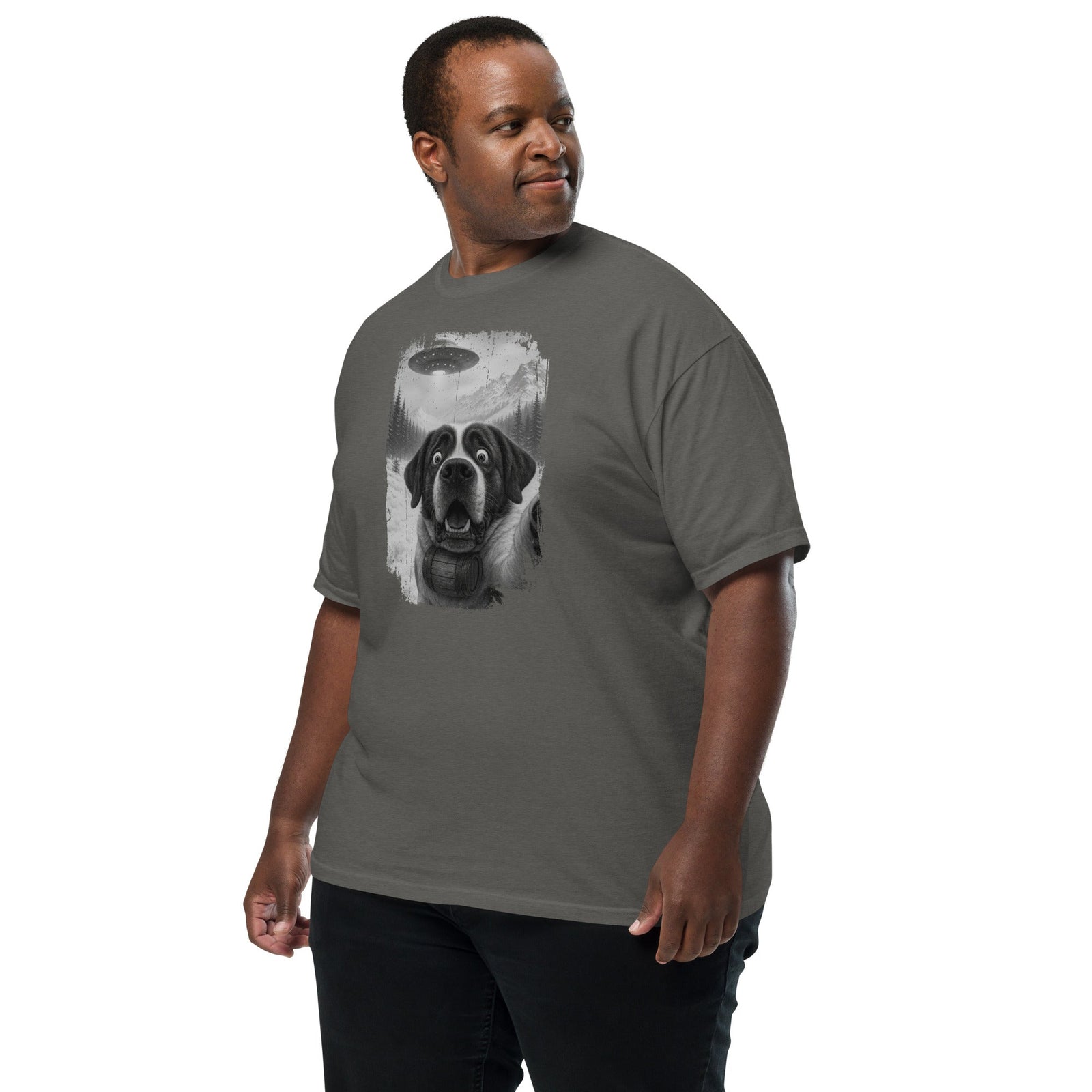 UFO Mountain Saint Bernard Selfie T-Shirt - Lucy + Norman