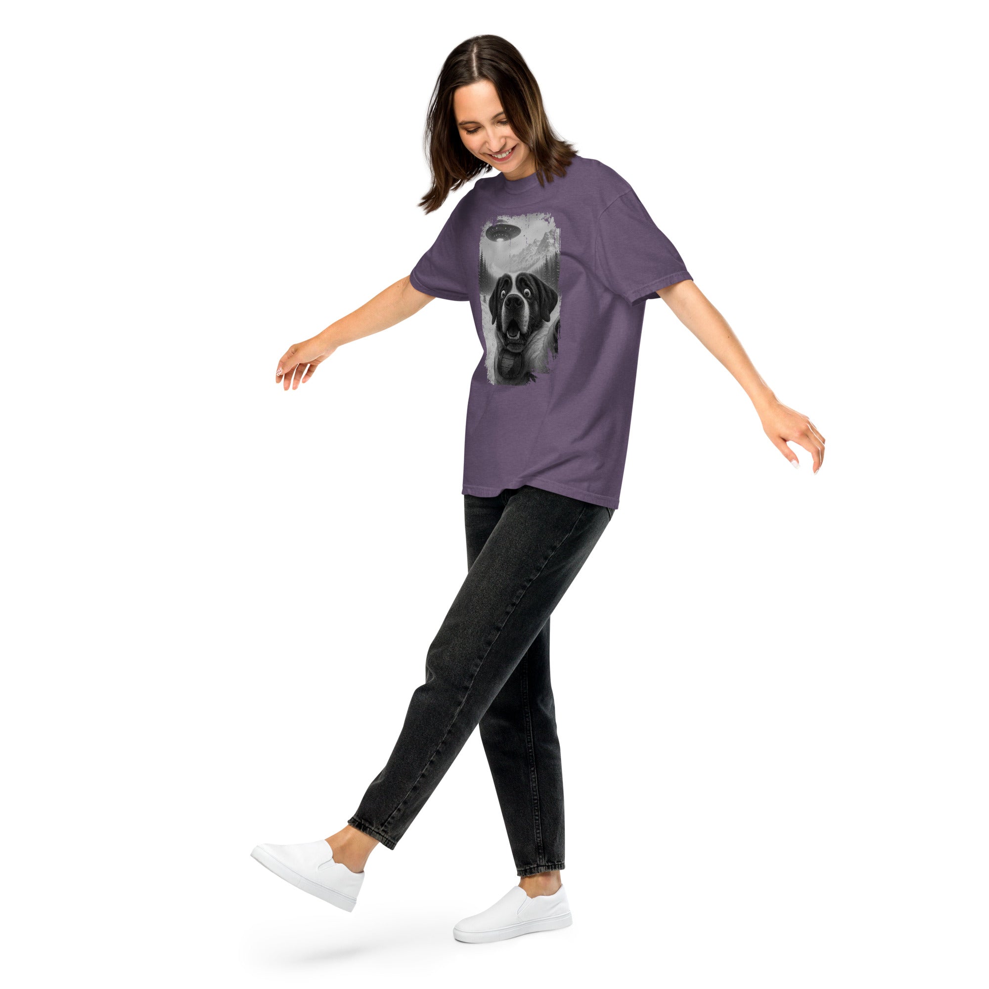 UFO Mountain Saint Bernard Selfie T-Shirt - Lucy + Norman