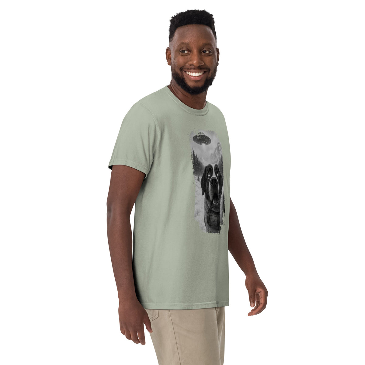 UFO Mountain Saint Bernard Selfie T-Shirt - Lucy + Norman