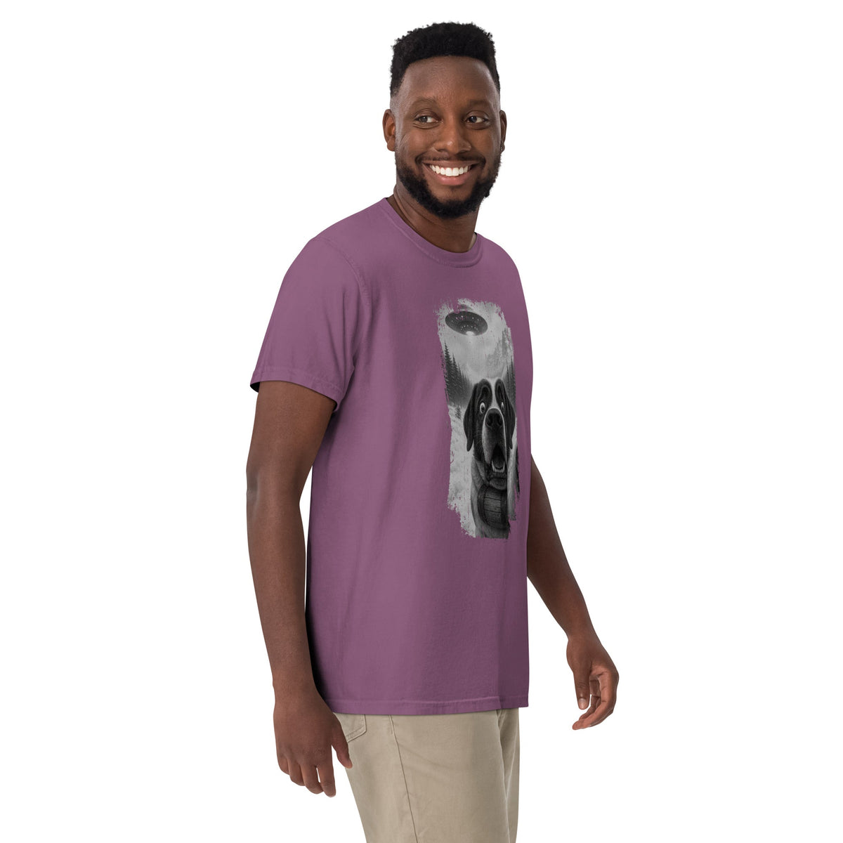 UFO Mountain Saint Bernard Selfie T-Shirt - Lucy + Norman