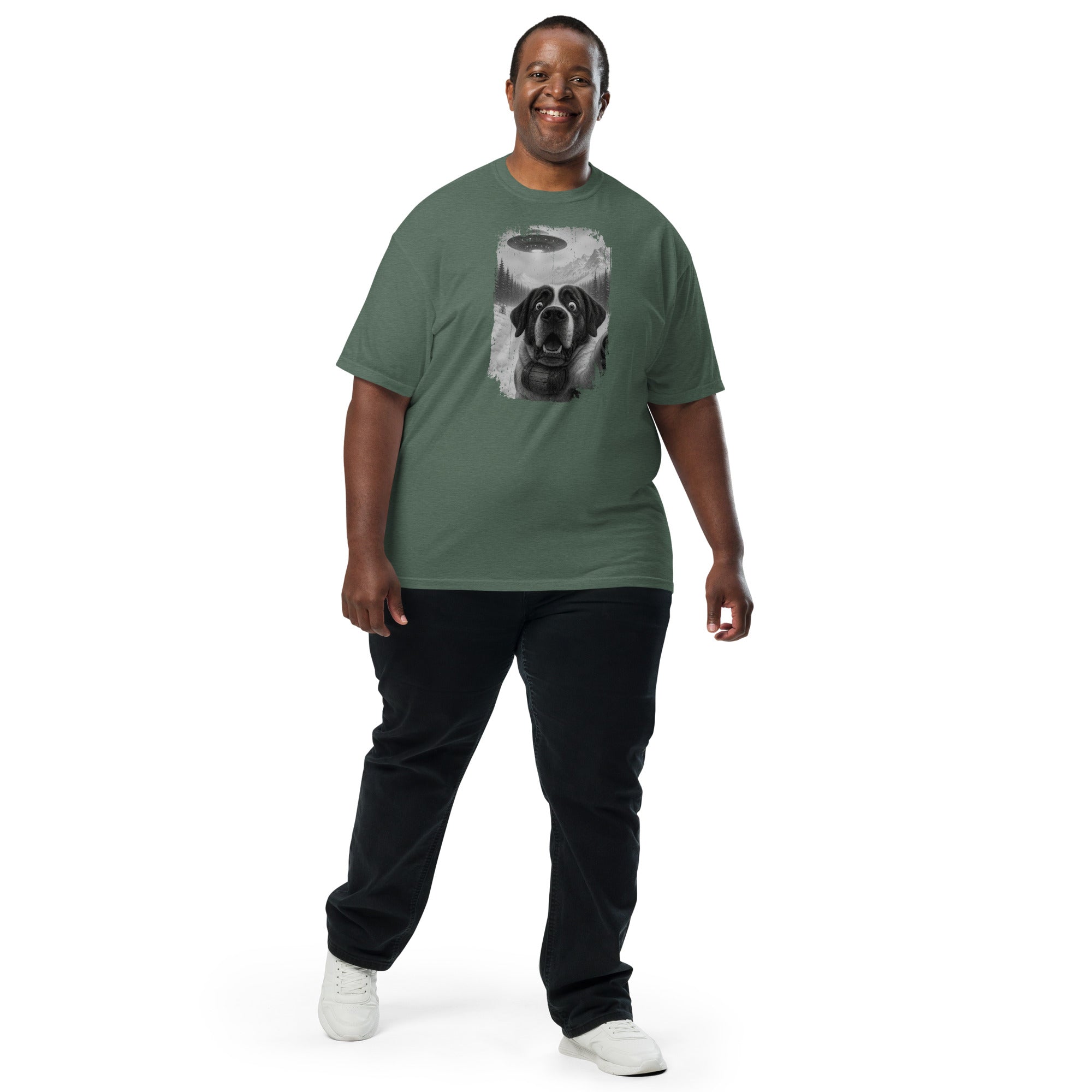UFO Mountain Saint Bernard Selfie T-Shirt - Lucy + Norman