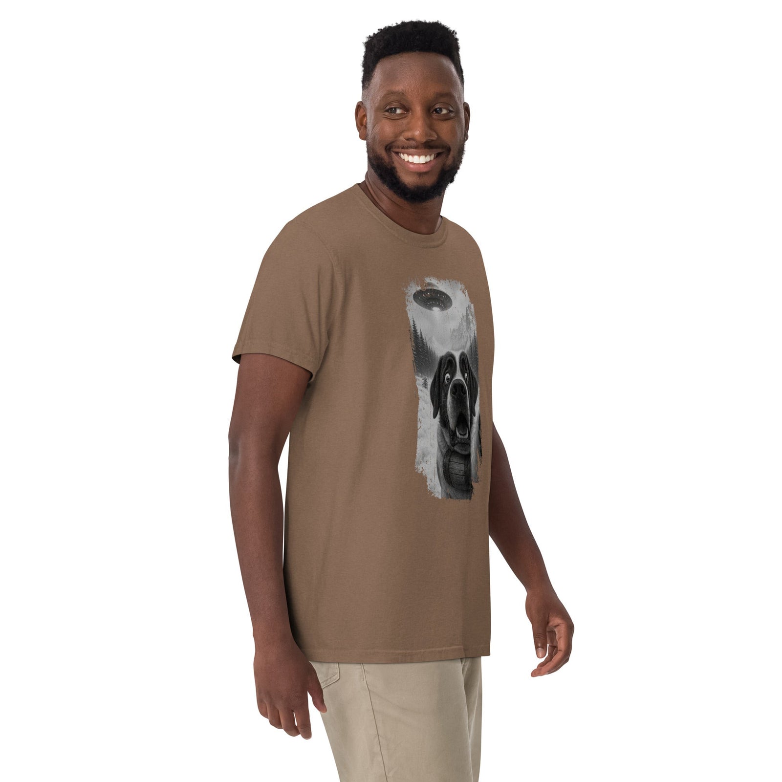 UFO Mountain Saint Bernard Selfie T-Shirt - Lucy + Norman