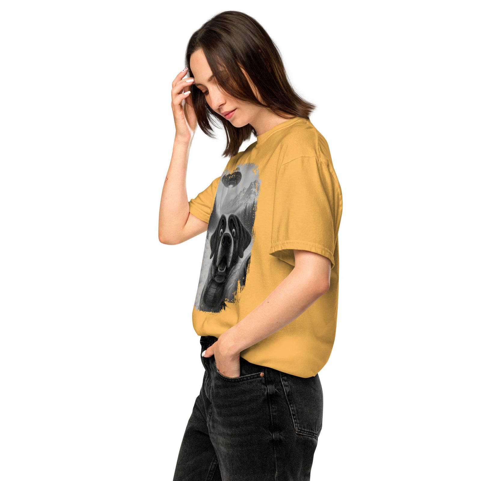 UFO Mountain Saint Bernard Selfie T-Shirt - Lucy + Norman