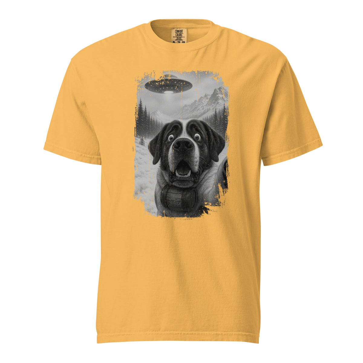 UFO Mountain Saint Bernard Selfie T-Shirt - Lucy + Norman