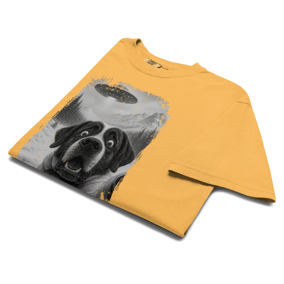 UFO Mountain Saint Bernard Selfie T-Shirt - Lucy + Norman