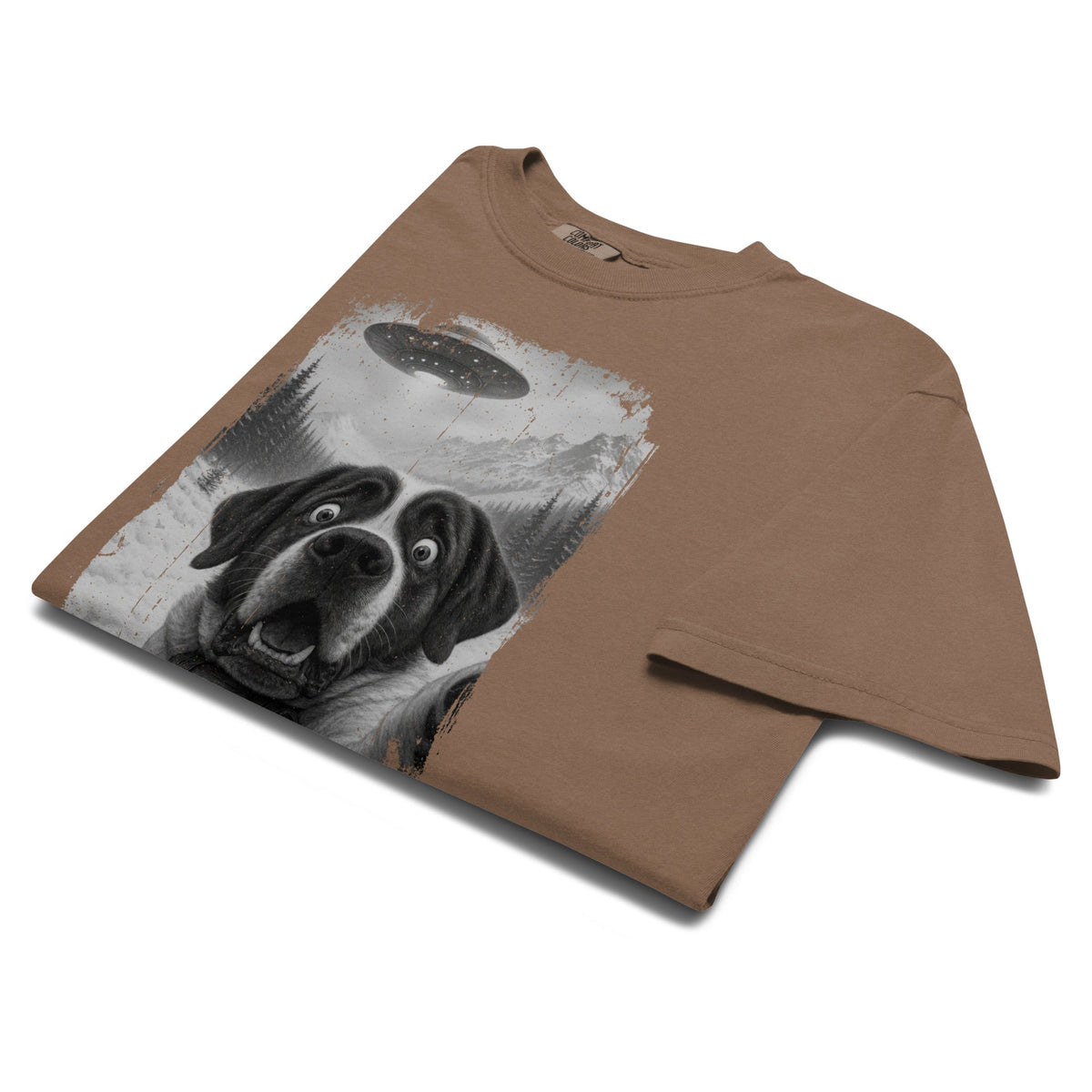 UFO Mountain Saint Bernard Selfie T-Shirt - Lucy + Norman