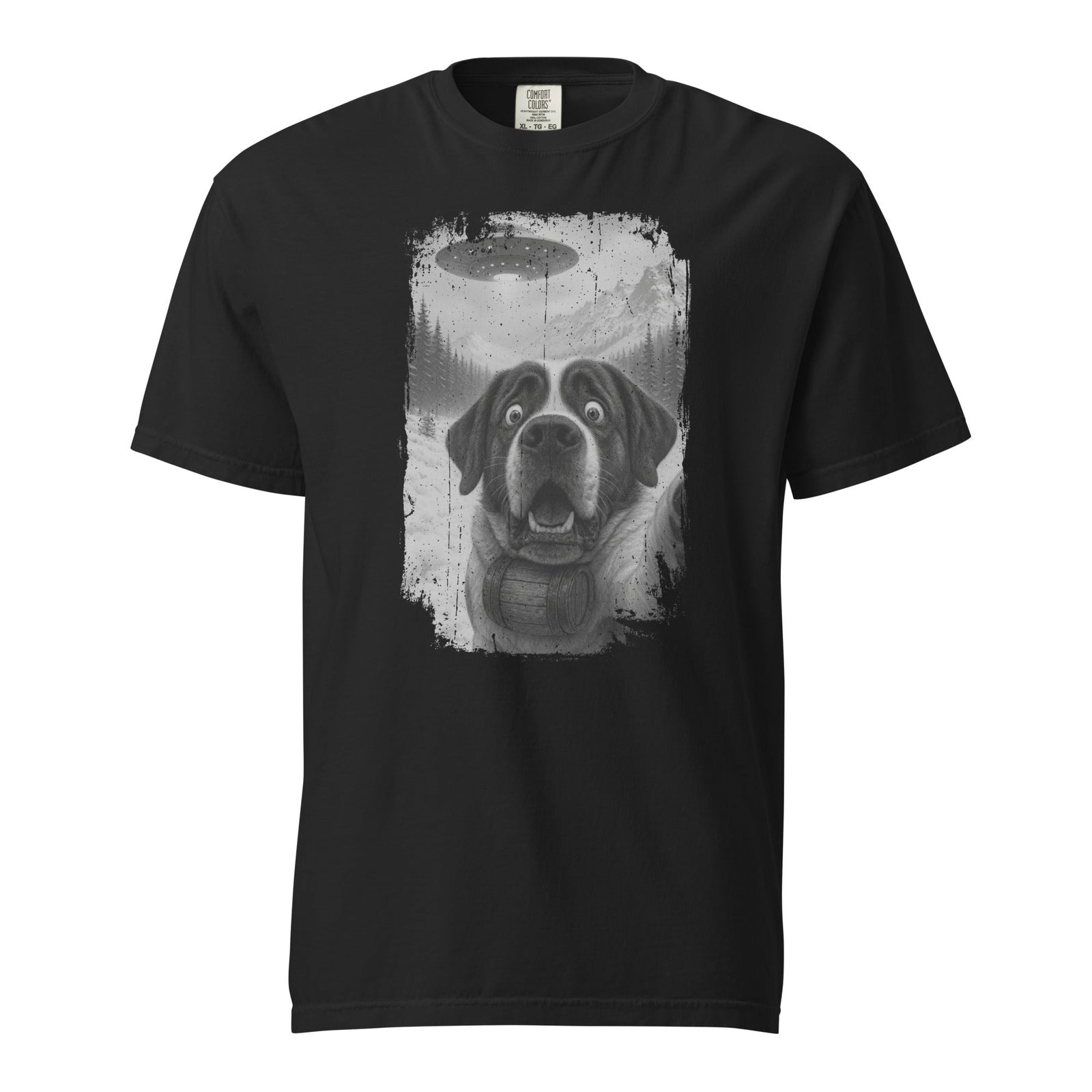 UFO Mountain Saint Bernard Selfie T-Shirt - Lucy + Norman