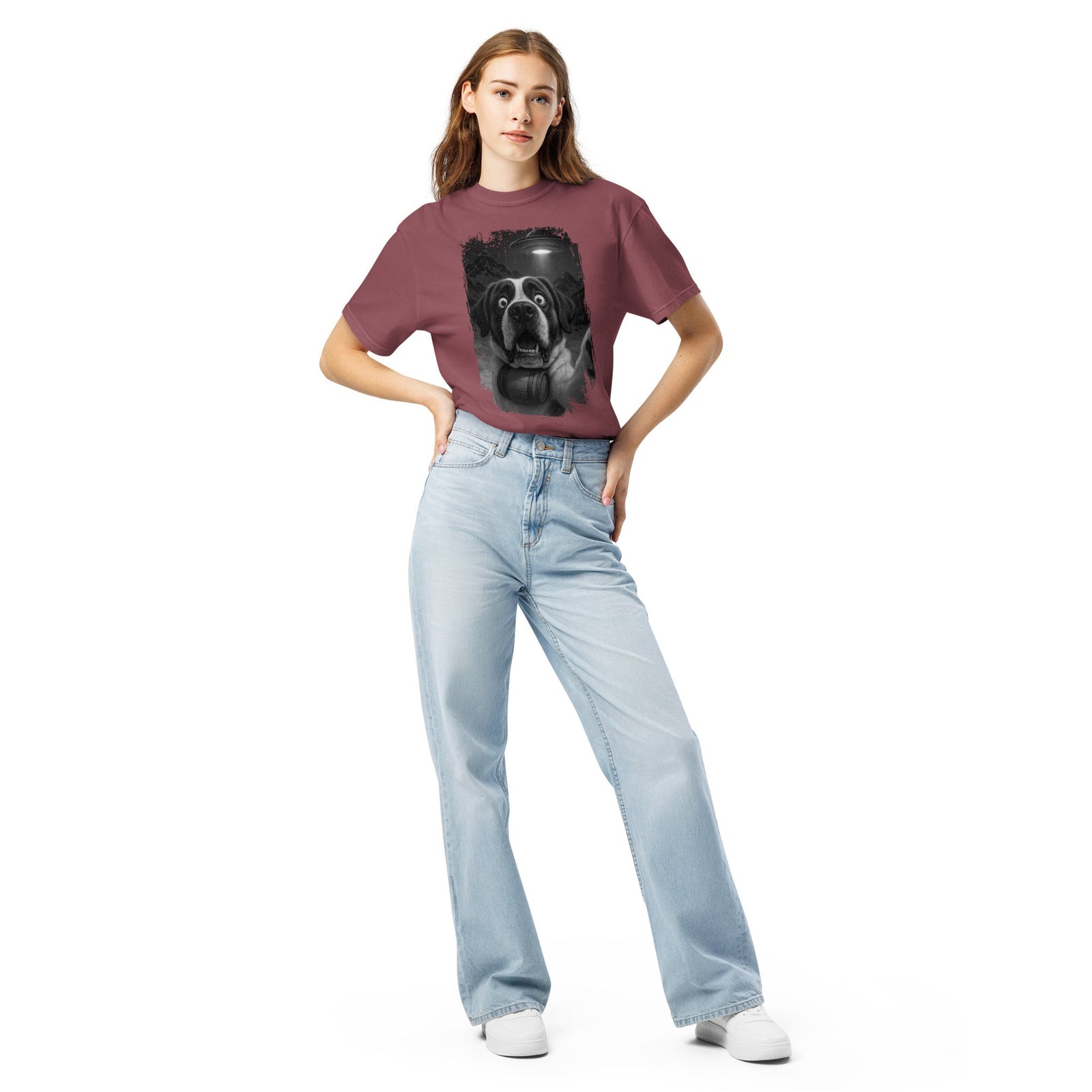 UFO Mountain Scaredy St Bernard T-Shirt - Lucy + Norman