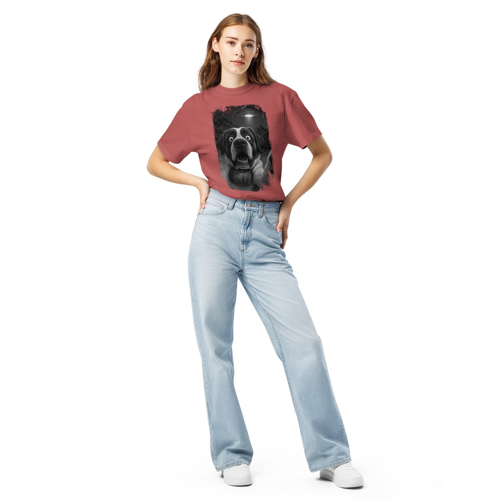 UFO Mountain Scaredy St Bernard T-Shirt - Lucy + Norman