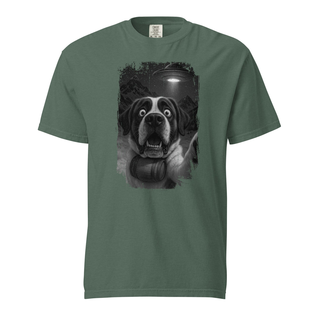 UFO Mountain Scaredy St Bernard T-Shirt - Lucy + Norman