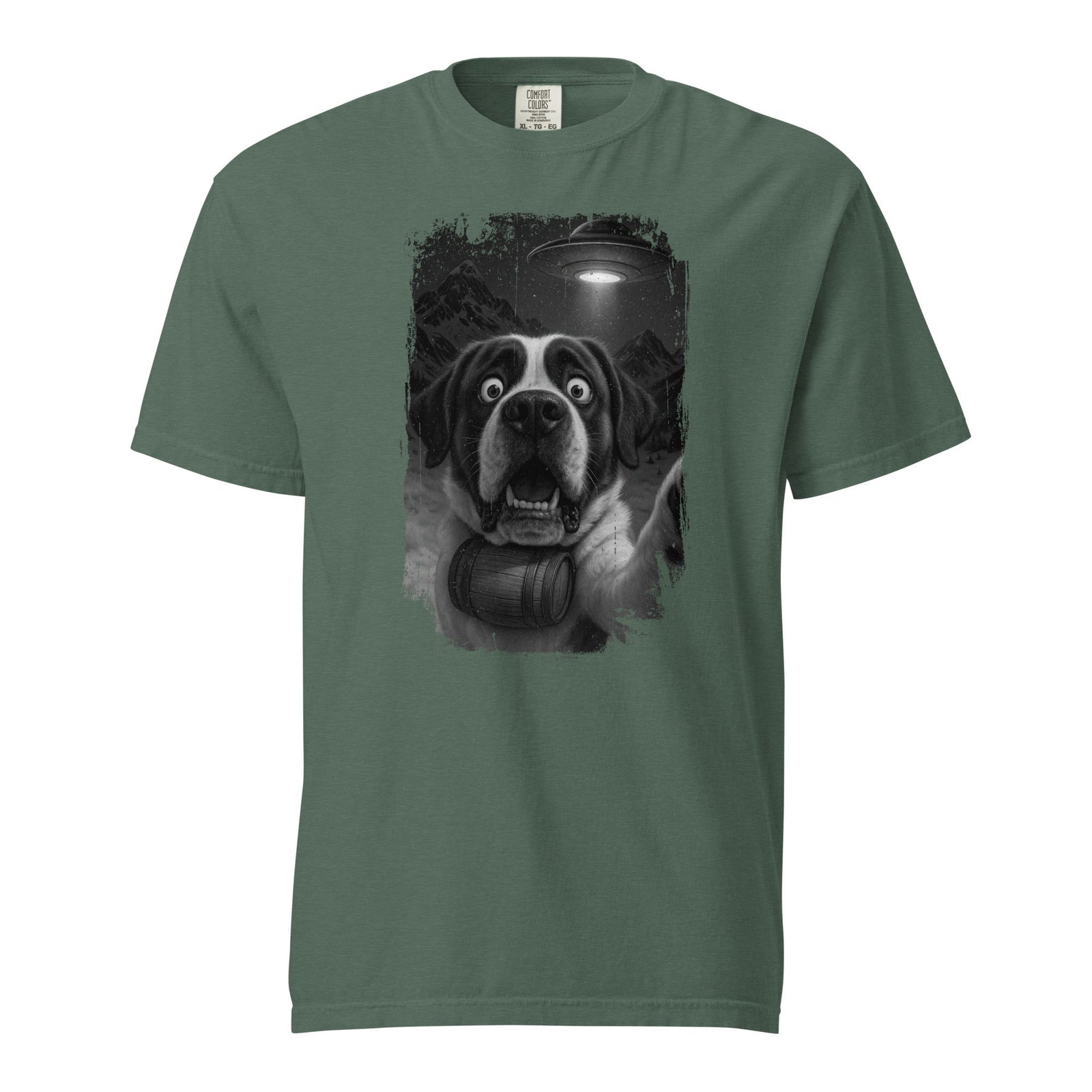 UFO Mountain Scaredy St Bernard T-Shirt - Lucy + Norman